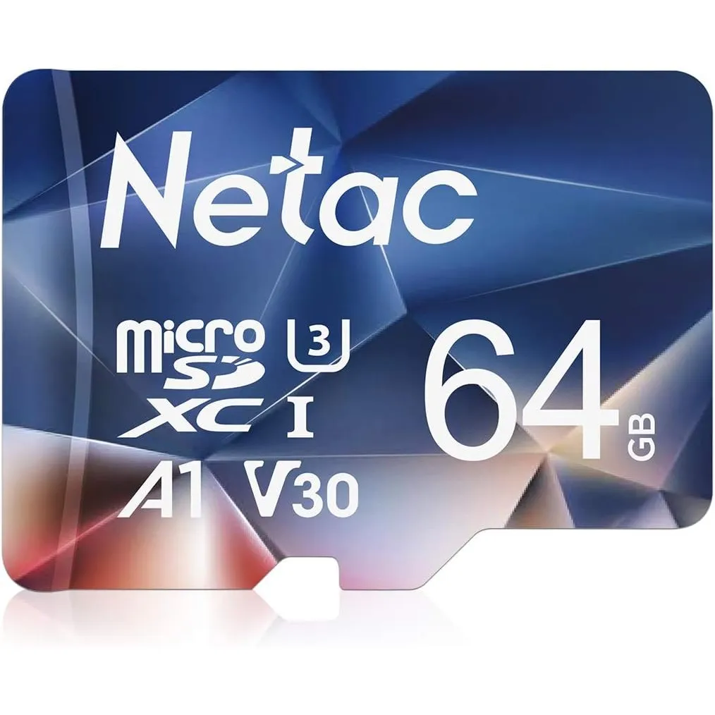 Netac Micro-SD-Karte 64GB, Speicherkarte, A1, U3, C10, V30, 4K, 667X, UHS-I, Geschwindigkeiten bis zu 100/30 MB/s (R/W)…