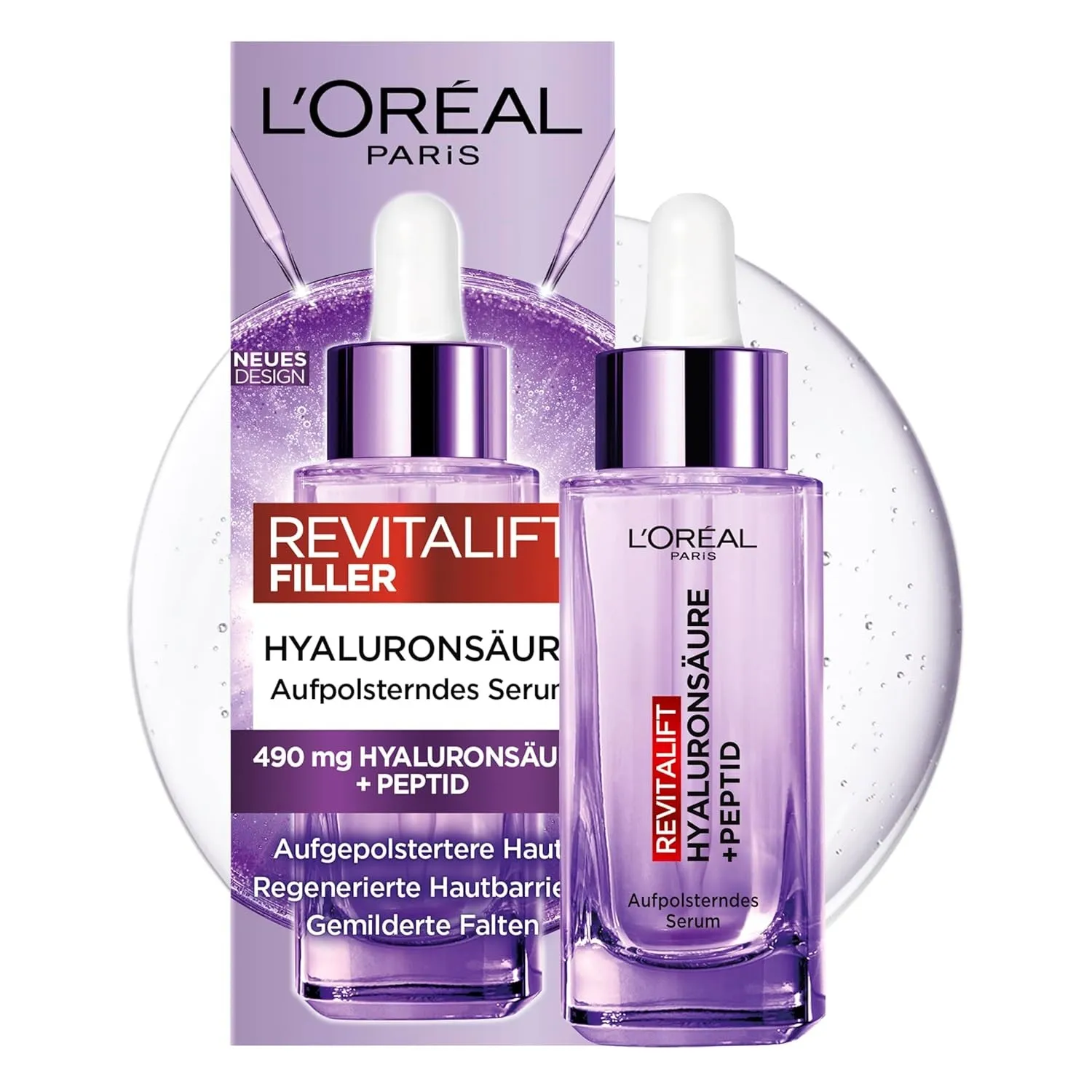 L'Oréal Paris Aufpolsterndes Serum, gegen Falten, für jugendlich und praller aussehende Haut [mit Hyaluronsäure und Pep…