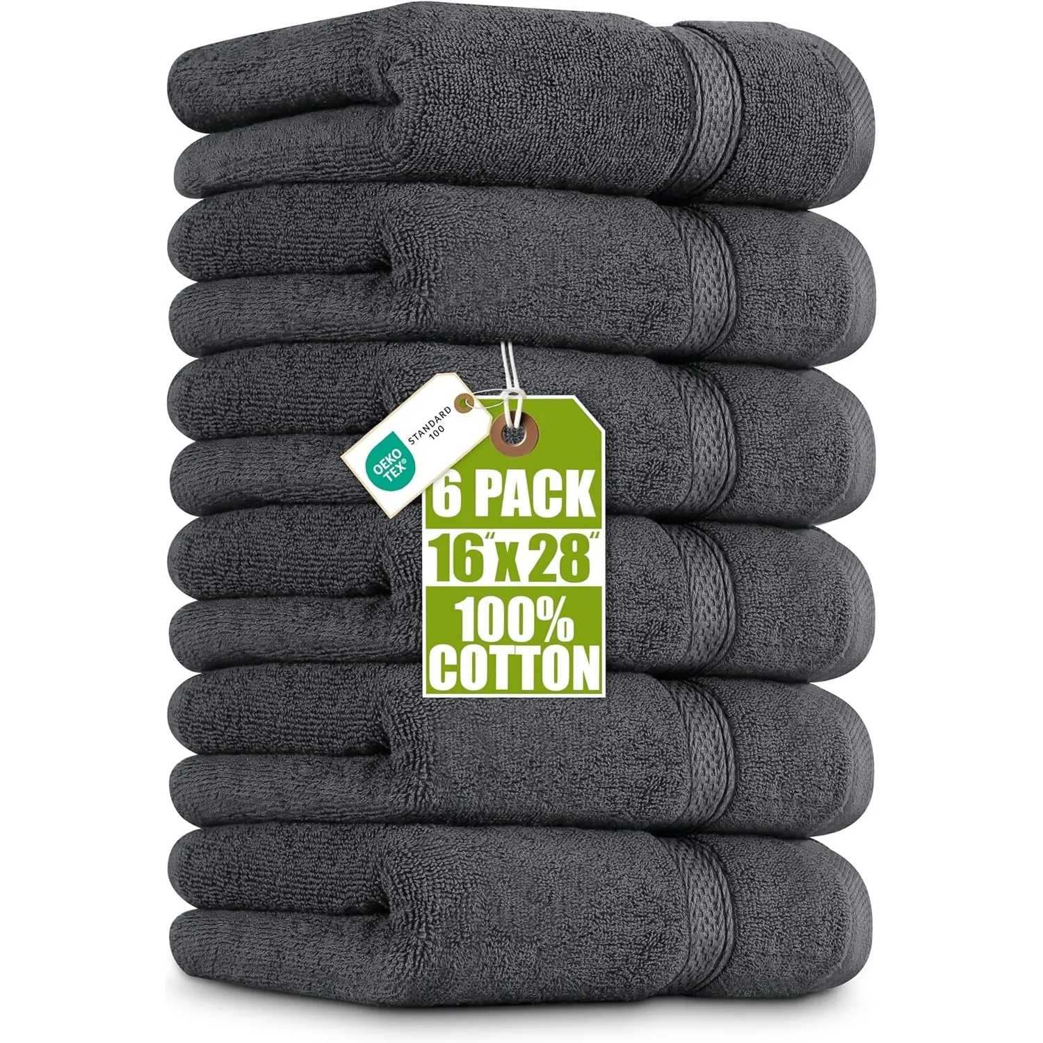Utopia Towels - Handtücher Set aus Baumwolle - 100% Baumwolle ultraweich und sehr saugfähig, 41x71 cm - 6er Pack (Grau)