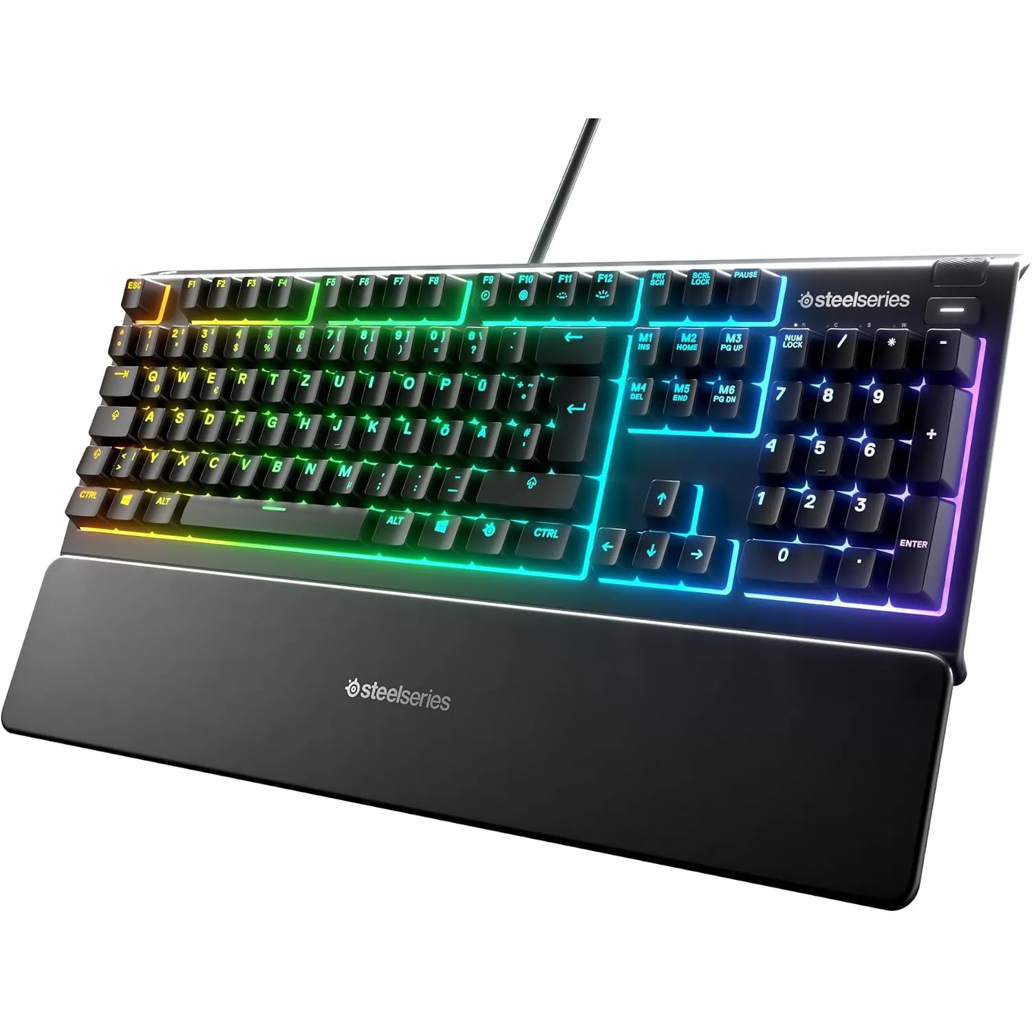 SteelSeries Apex 3 Gaming Tastatur - 10-Zonen RGB-Beleuchtung - Flüsterleise Gaming-Switches - Premium magnetische Hand…