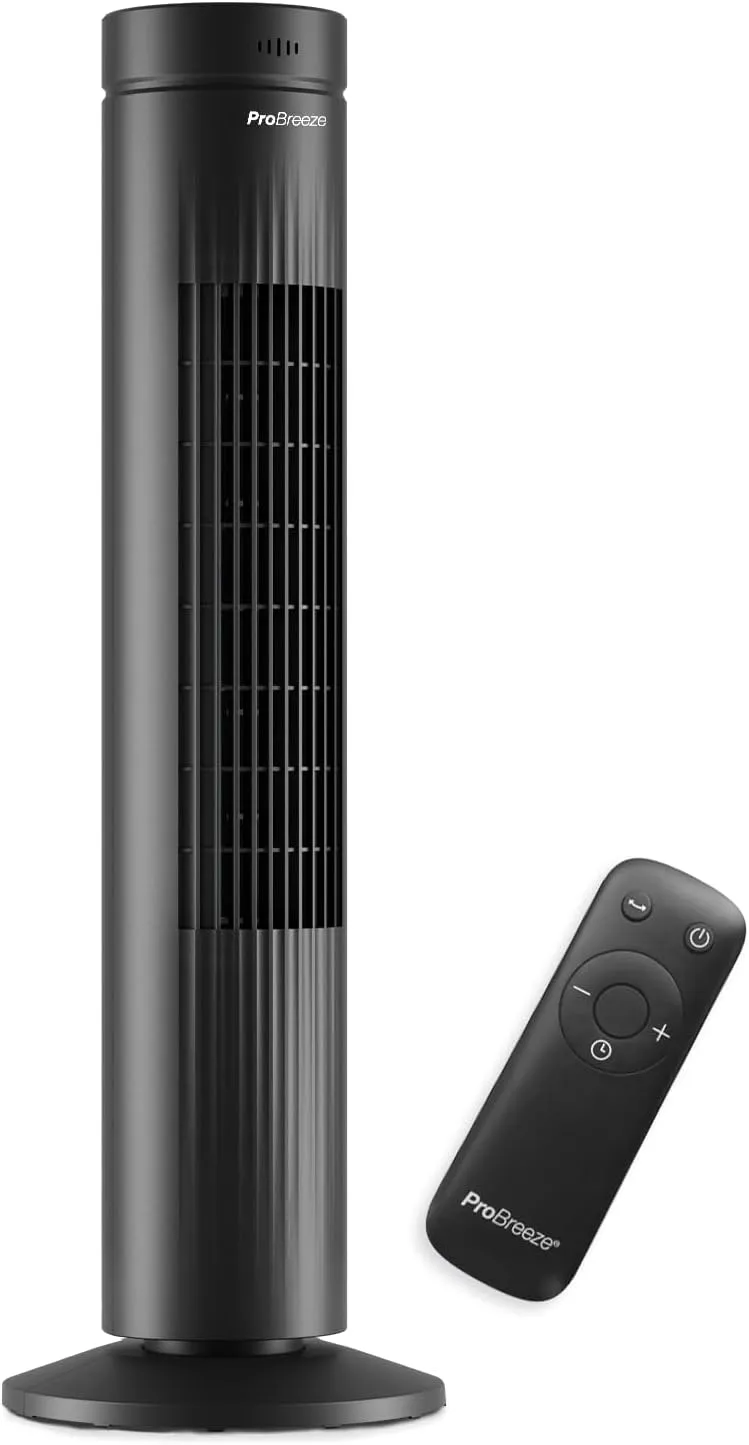 Pro Breeze Oscillating Tower Fan, 79 cm in Height, 70-Degree Oscillation, Column Fan with 3 Speed Settings, 60 Watt Fan…