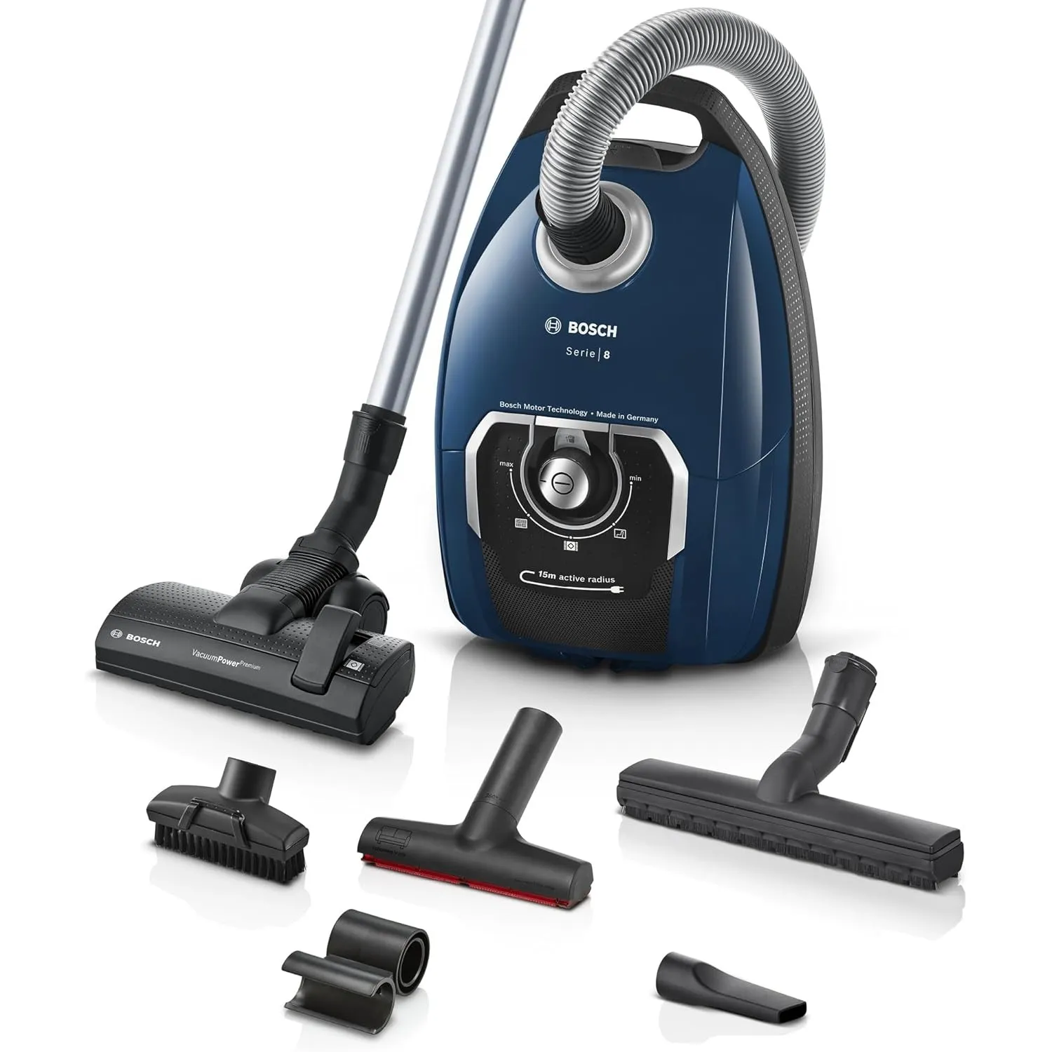 Bosch Staubsauger mit Beutel Serie 8 BGB75X494, Bodenstaubsauger, ideal für Allergiker, Hygiene-Filter, Bodendüse für P…