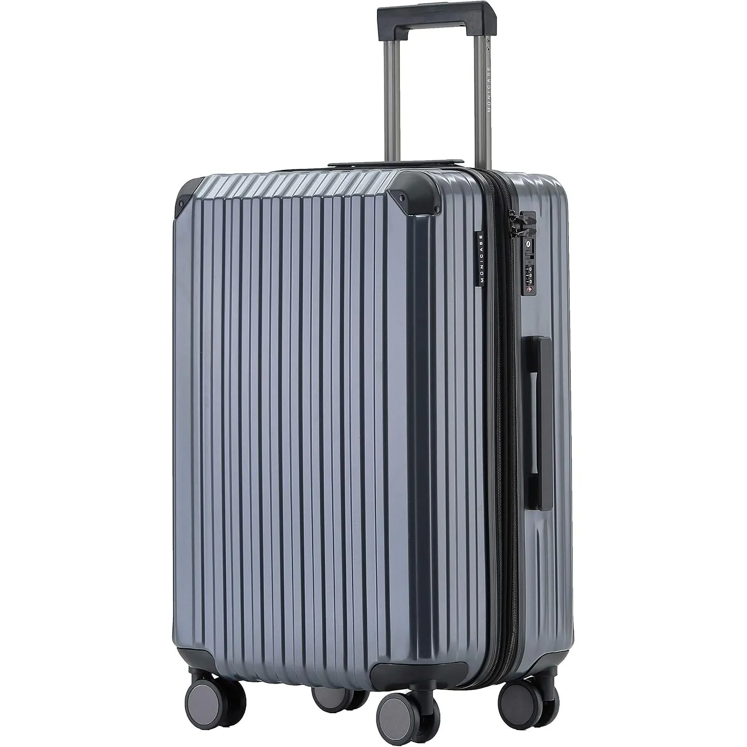 Münicase M816 TSA-Schloß Koffer Reisekoffer Trolley Kofferset Hardschale Boardcase Handgepäck (Grey, Mittler Koffer)