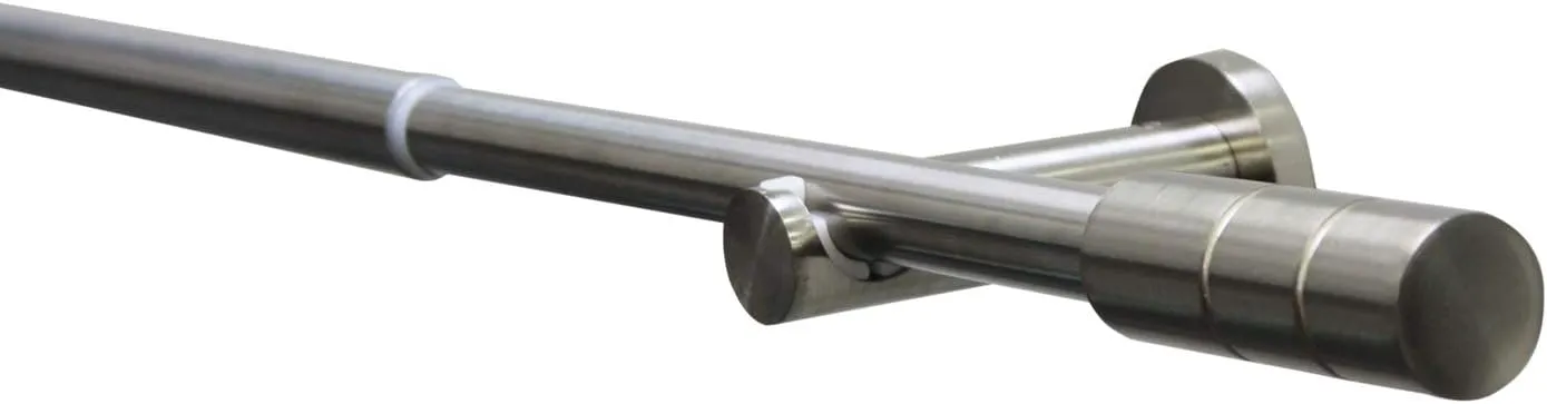 GARDINIA Gardinenstangen-Set Kreta, Komplettstilgarnitur inkl. Befestigungsmaterial, Vorhangstange ausziehbar, 190-340 cm, Metall, Edelstahl-Optik