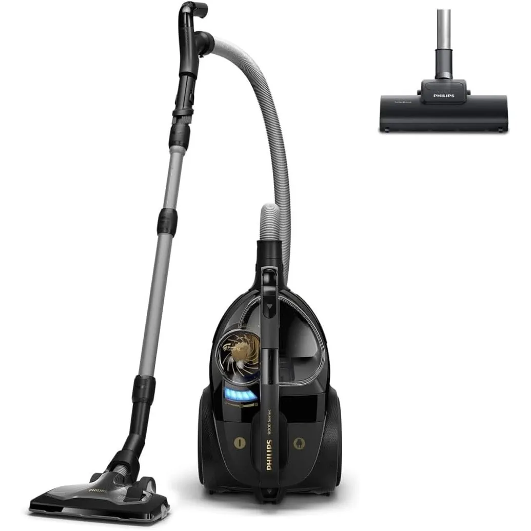 Philips Series 9000 Beutelloser Staubsauger – 900 W, für Jede Art von Boden, mit Allergy H13-Filter und TriActive Ultra…