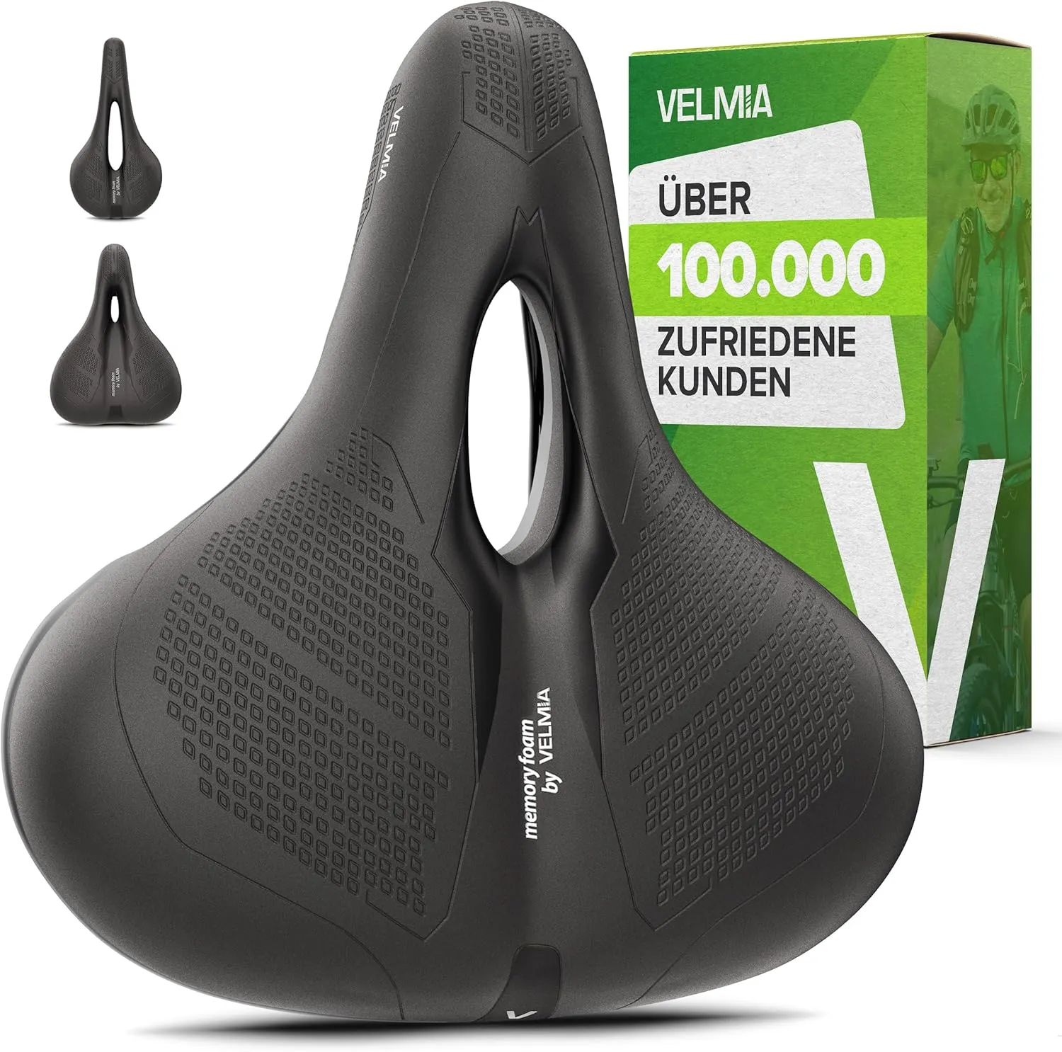 VELMIA Fahrradsattel maximaler Fahrkomfort Dank ergonomischen [3-Zonen-Konzept] und ShockAbsorb Federung I fahrradsatte…