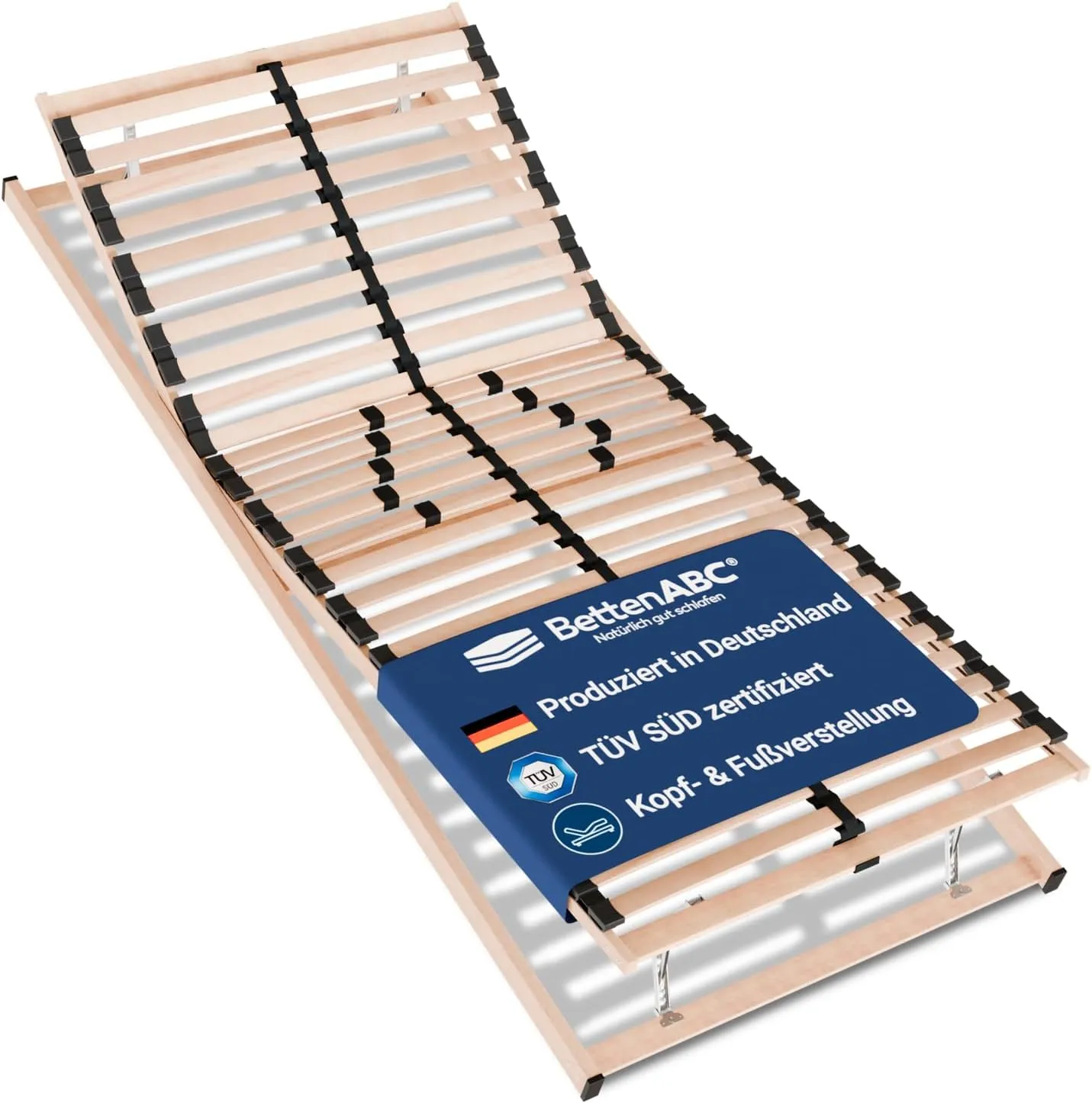 Betten-ABC Max1 Lattenrost - 90x200cm - individuelle Kopf- & Fußteilverstellung sowie Härtegradverstellung - Selbstmont…