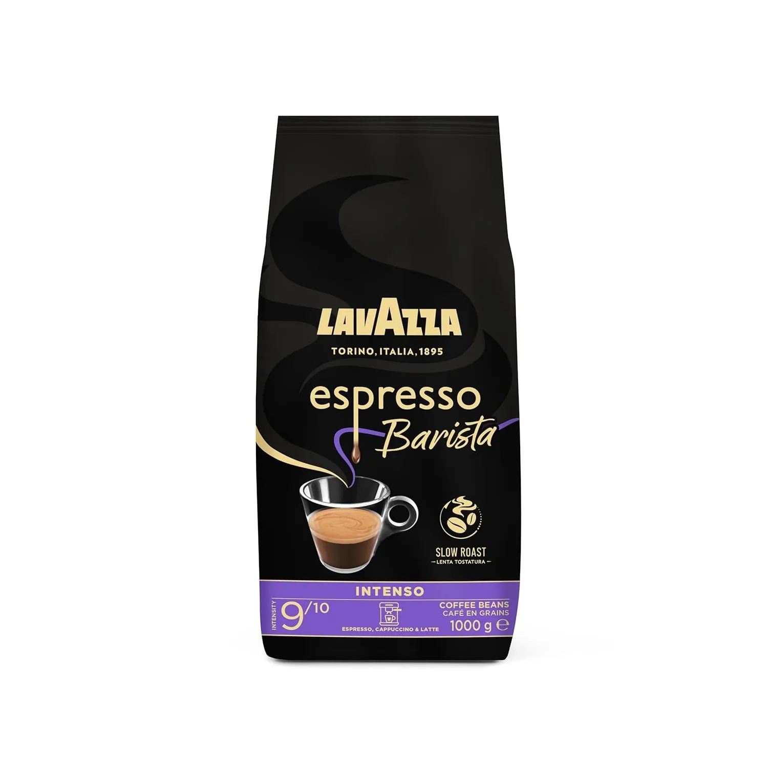 Lavazza, Espresso Barista Intenso, ganze Arabica und Robusta Kaffeebohnen, mit Kakao- und Holzaromen, für einen intensi…