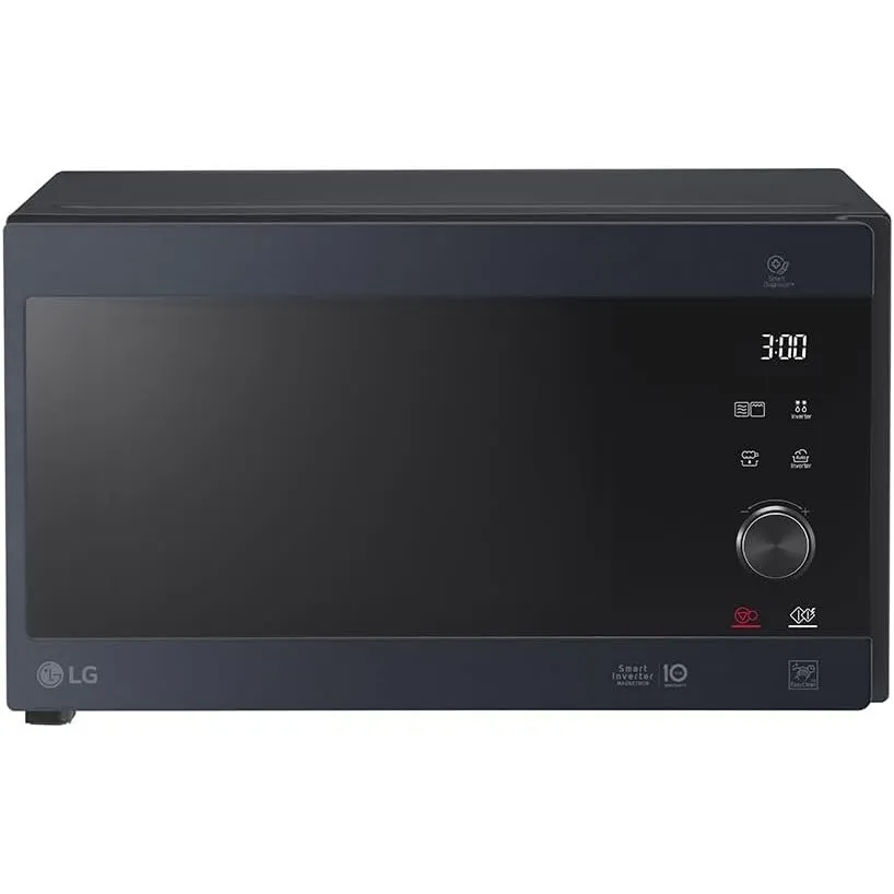 LG MH6565CPB Mikrowelle mit Grill (25 L, 1.000 W) mit Smart Inverter, Quarzgrill, Infrared Heating, EasyClean, Schwarz