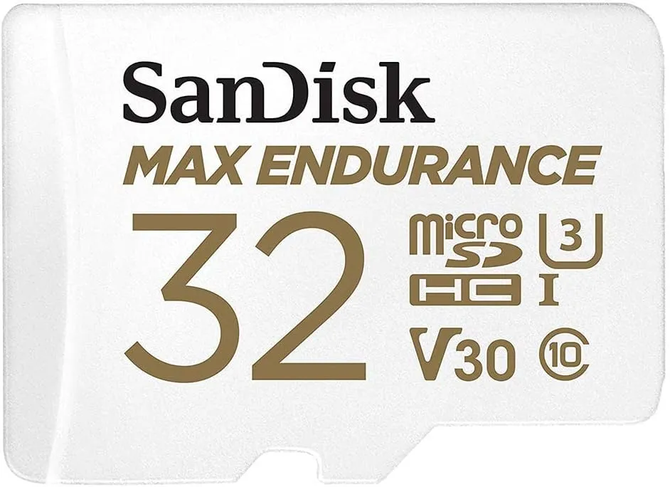 SanDisk MAX ENDURANCE Video Monitoring for Dashcams & Home Monitoring 32 GB microSDHC Memory Card + SD Adaptor 15,000 H…