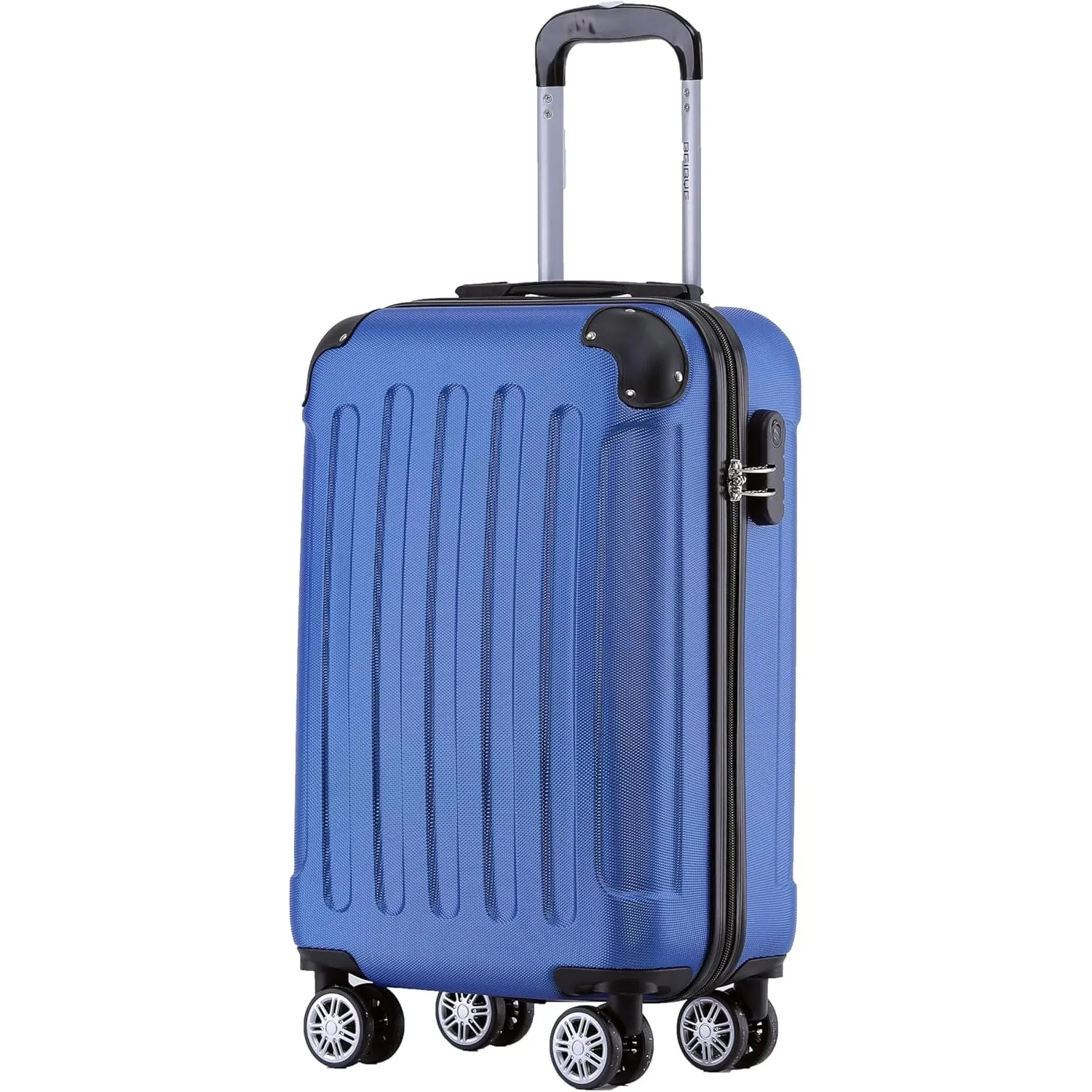 BEIBYE Handgepäck Koffer M 55 cm – Kabinenkoffer aus ABS, leicht, 360° Doppelrollen, Reisekoffer für Kurzreisen, Blau