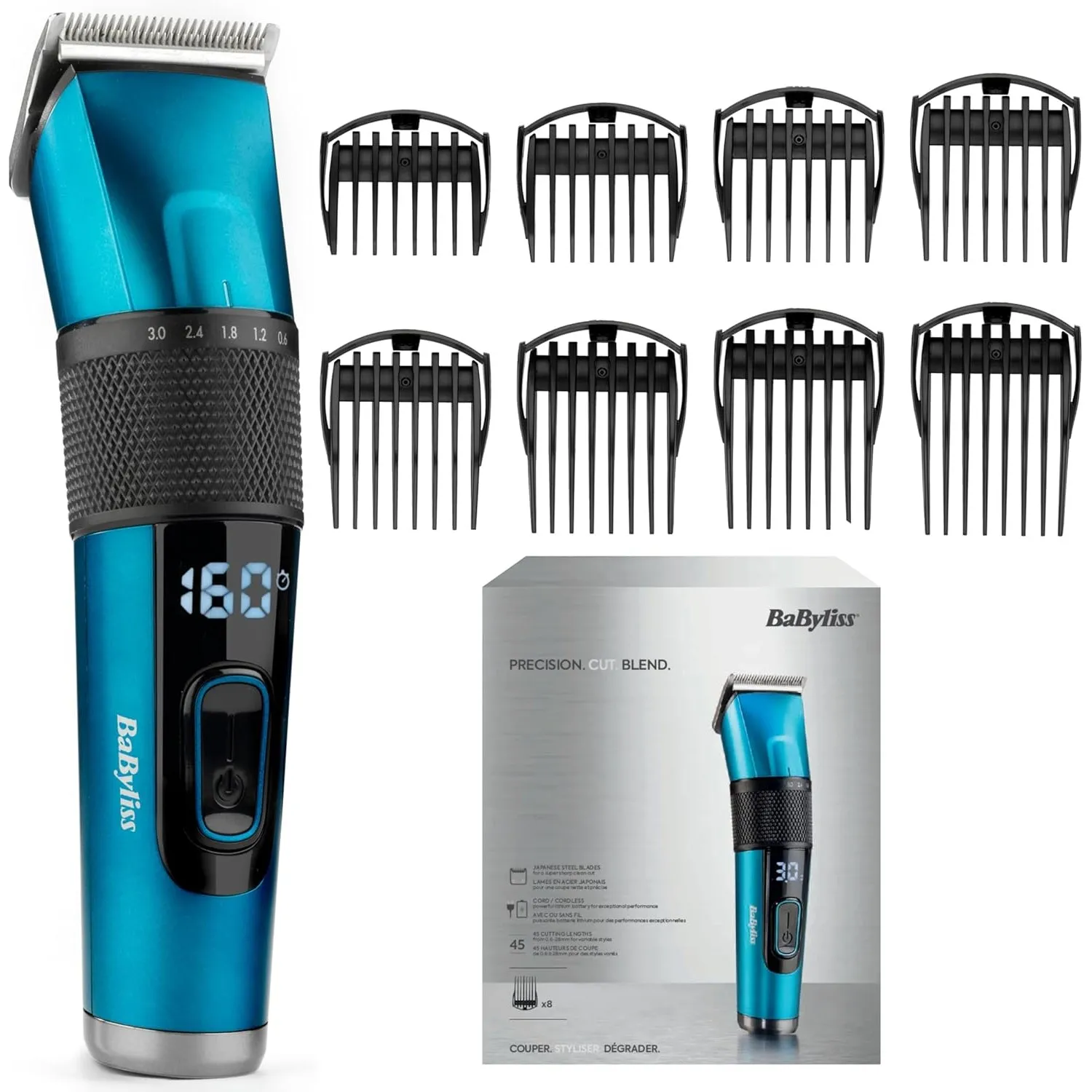 BaByliss Japanese Steel Haarschneider – Lithium-Akku, 160 Minuten Laufzeit, 3 Stunden volle Ladezeit, inklusive Hartsch…