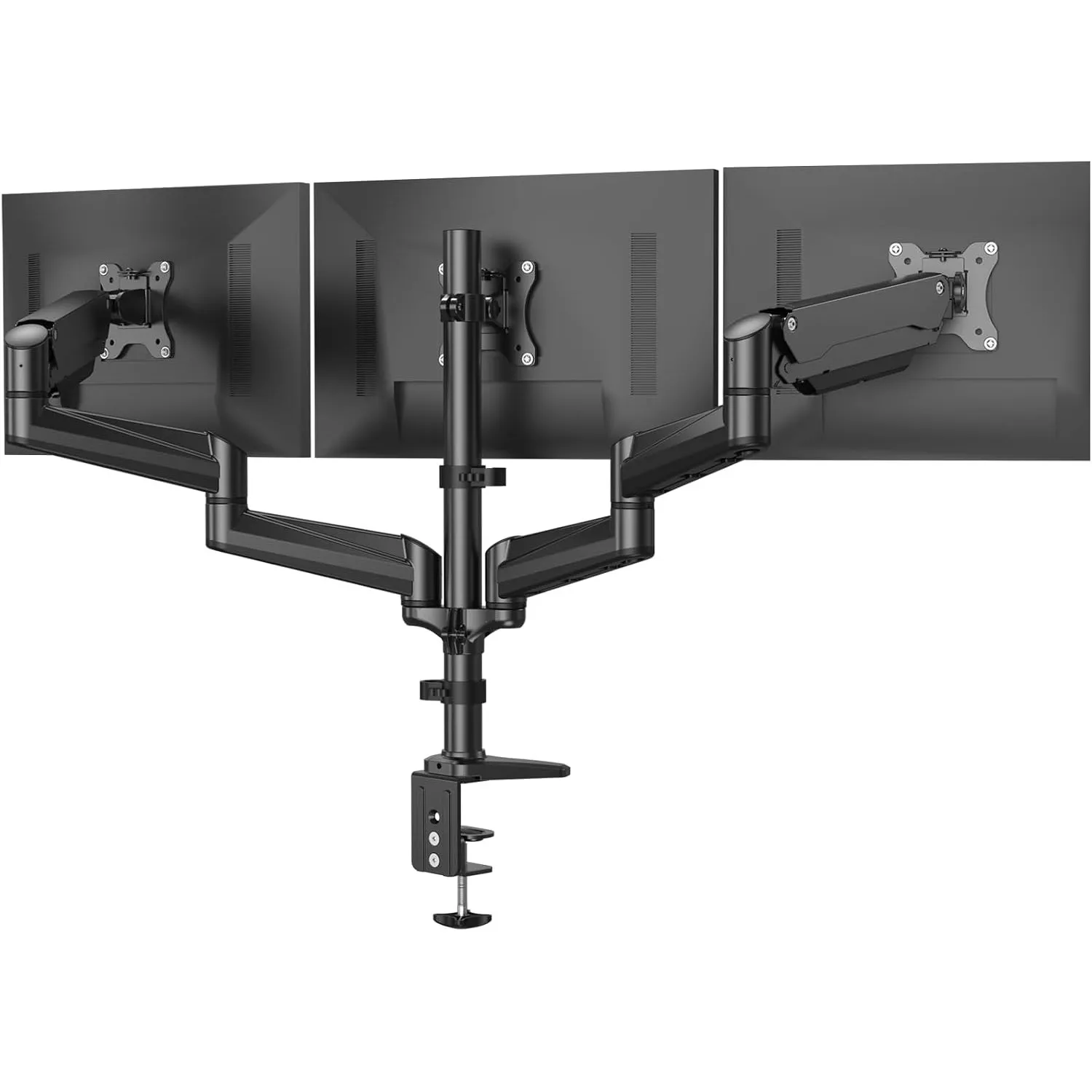 HUANUO Monitor Halterung 3 Monitore für 17-32 Zoll Bildschirme, Bildschirmhalterung 3 Monitore Höhenverstellbar, Monito…