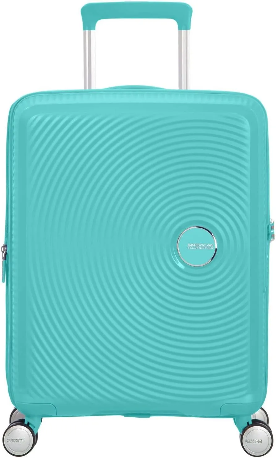 American Tourister Soundbox - Spinner S Erweiterbar Handgepäck, 55 cm, 35.5/41 L, Blau (Poolside Blue)