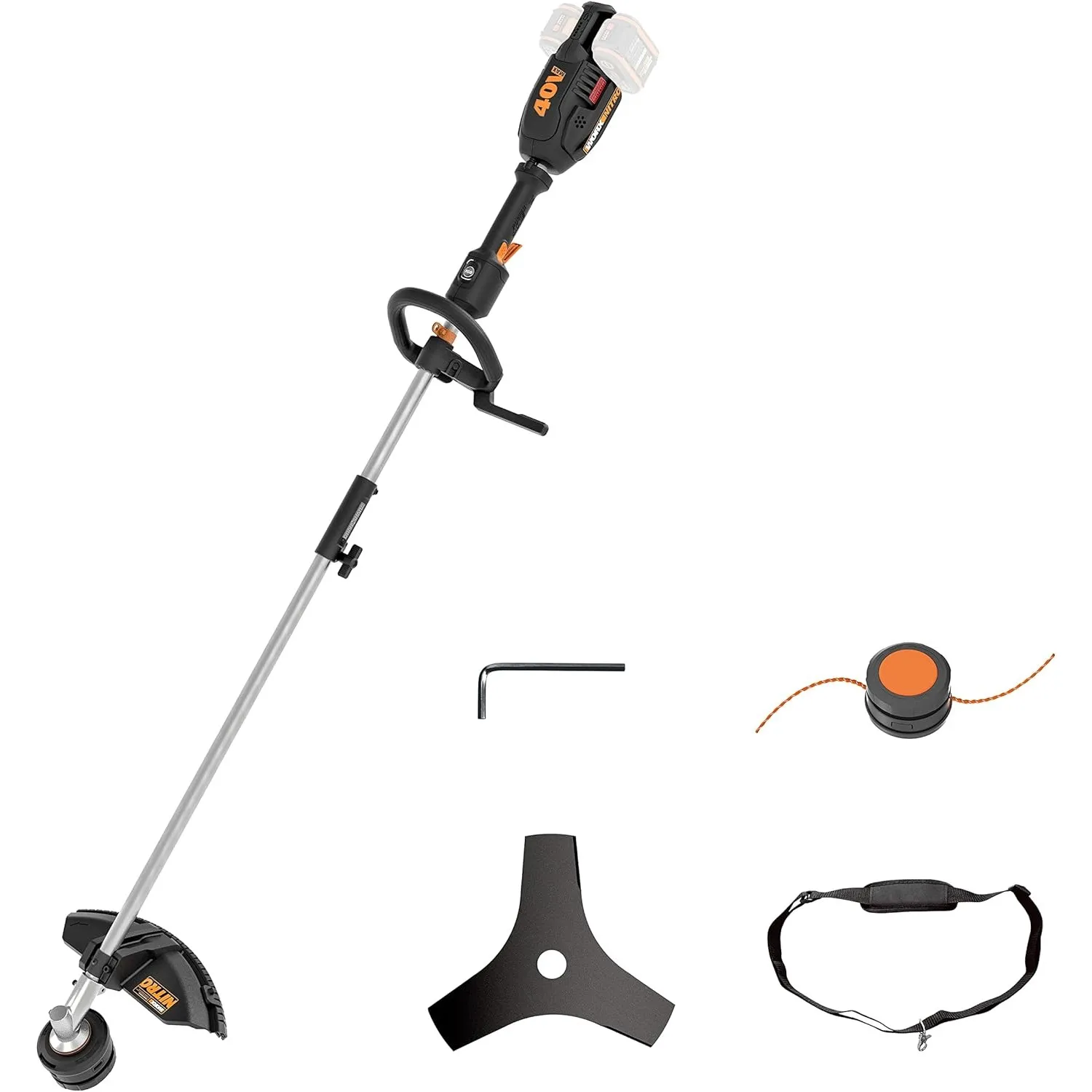 WORX Nitro WG186E.92 Akku Sense Rasentrimmer & Freischneider 40V (2x20V) - leistungsstarker bürstenloser Motor - Divers…