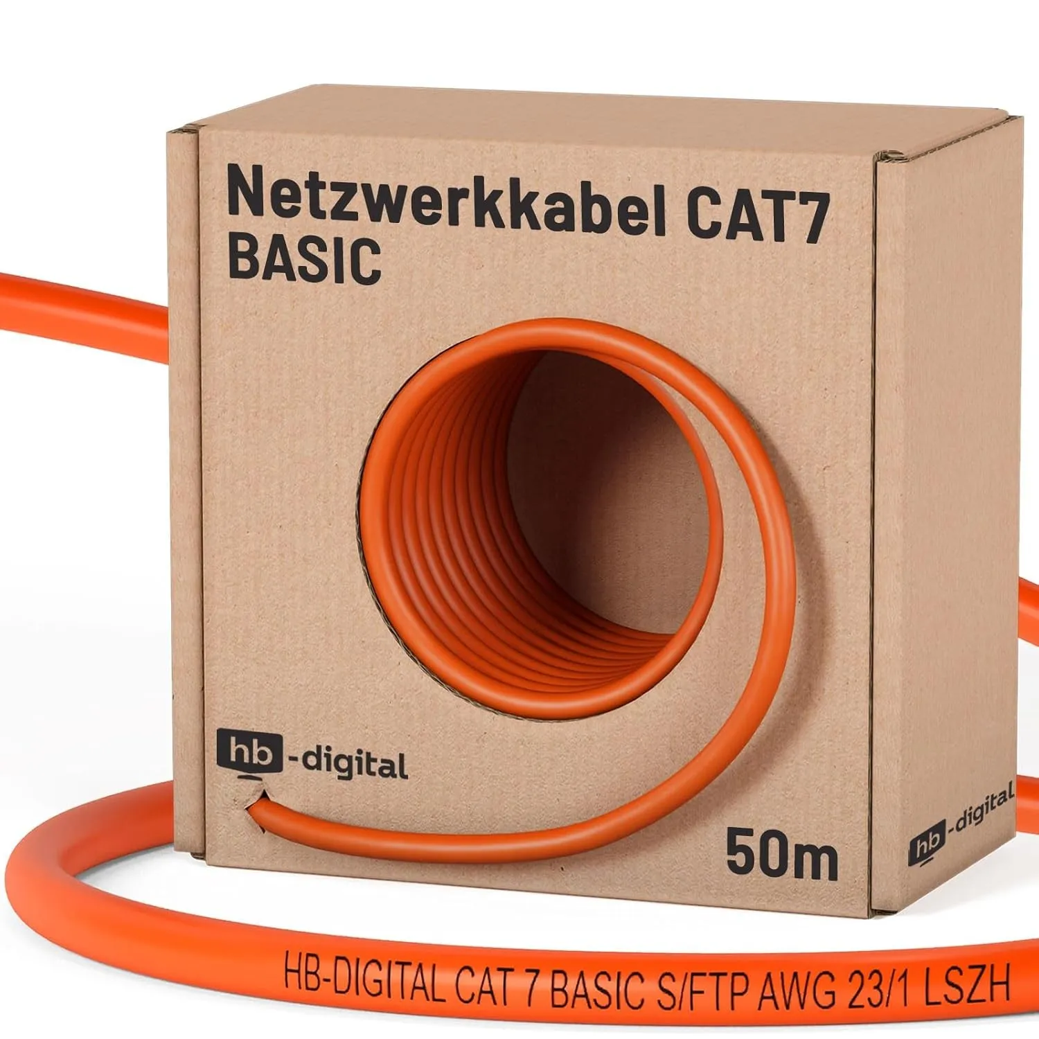 HB-DIGITAL 50m CAT 7 Netzwerkkabel LAN Kabel Verlegekabel Ethernet Installationskabel AWG23 10 Gbit/s S/FTP LSZH BauPVO…