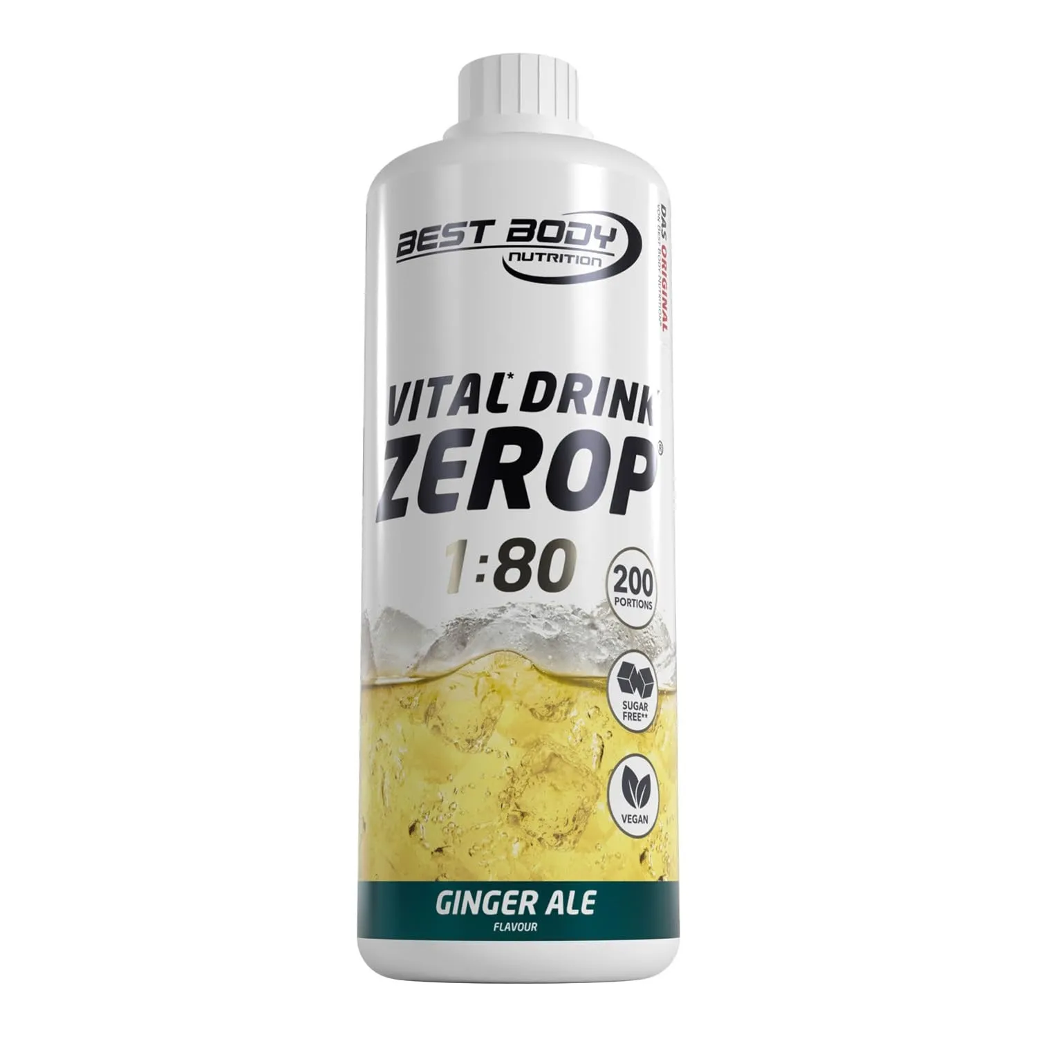 Best Body Nutrition ZEROP Vital Zuckerfreies Getränkekonzentrat Sirup Ginger Ale Ohne Aspartam 1 L ergibt 80 L Getränk …