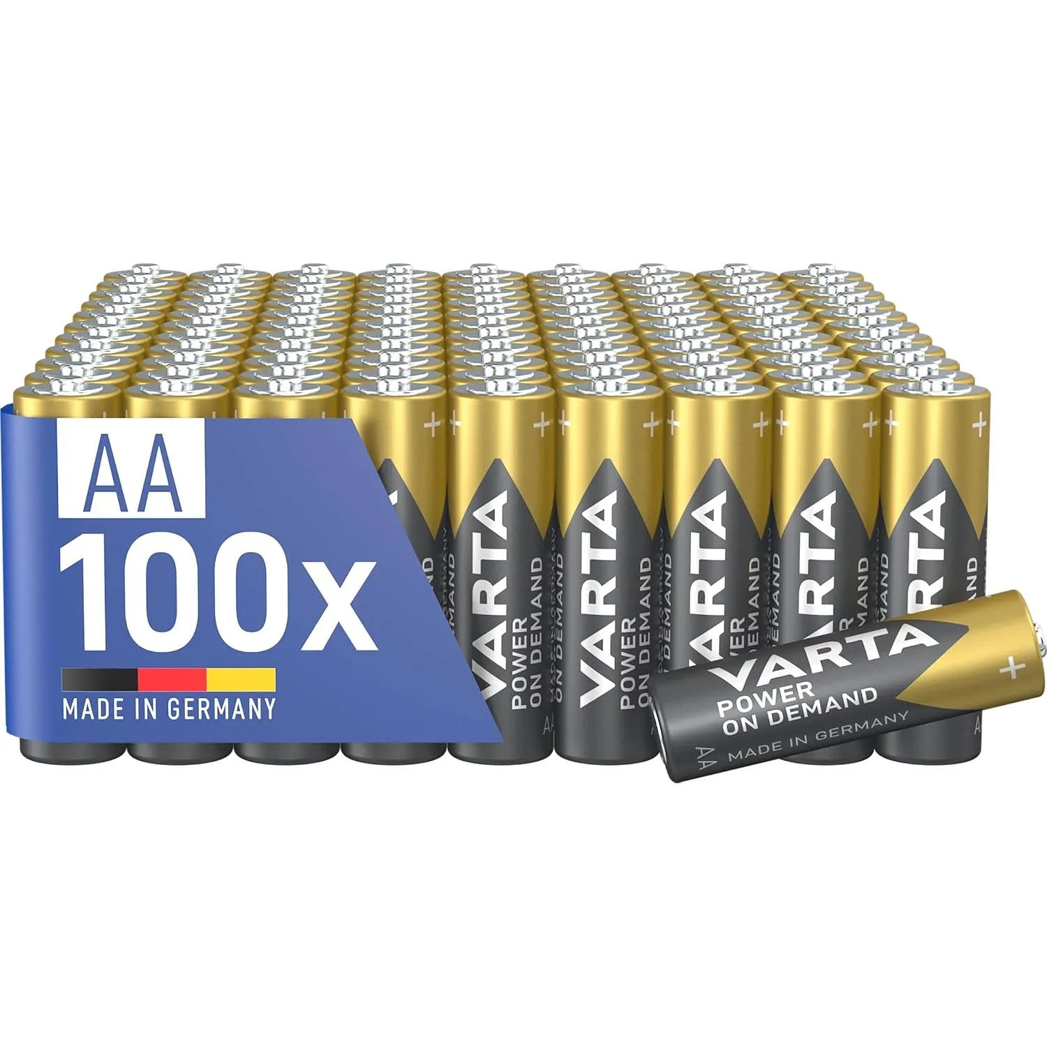 VARTA Batterien AA, 100 Stück, Power on Demand, Alkaline, 1,5V, Vorratspack in umweltschonender Verpackung, ideal für C…