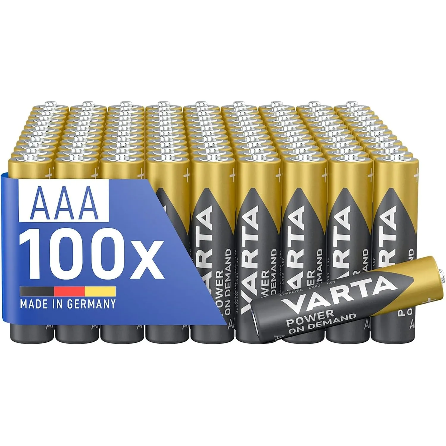 Varta Batterien AAA 100 Stück Power on Demand Alkaline 1,5 V Vorratspack