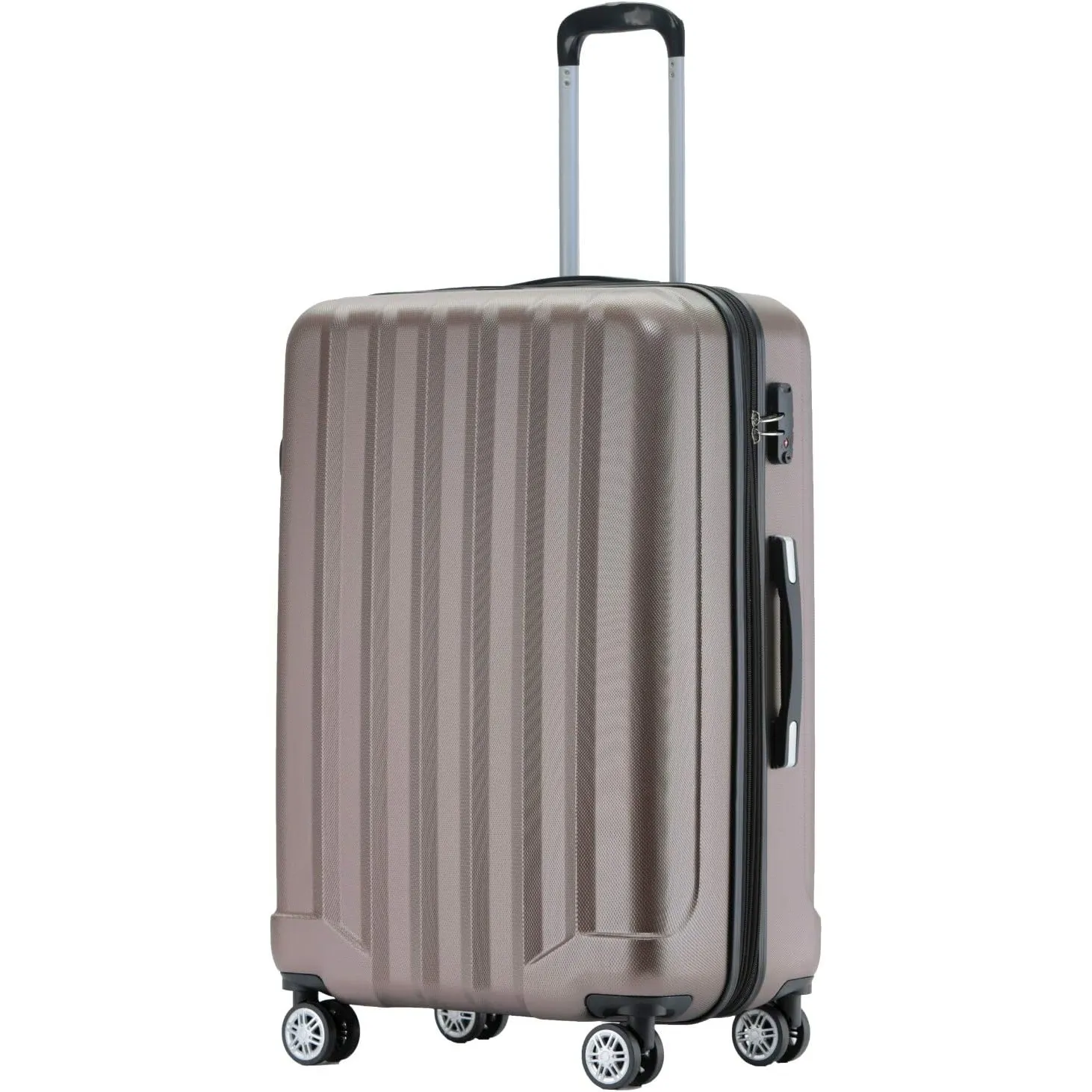 BEIBYE TSA-Schloß 2080 Gepäck Zwillingsrollen Reisekoffer Koffer Trolley Hartschale Dehnungsfuge (Coffee, L)