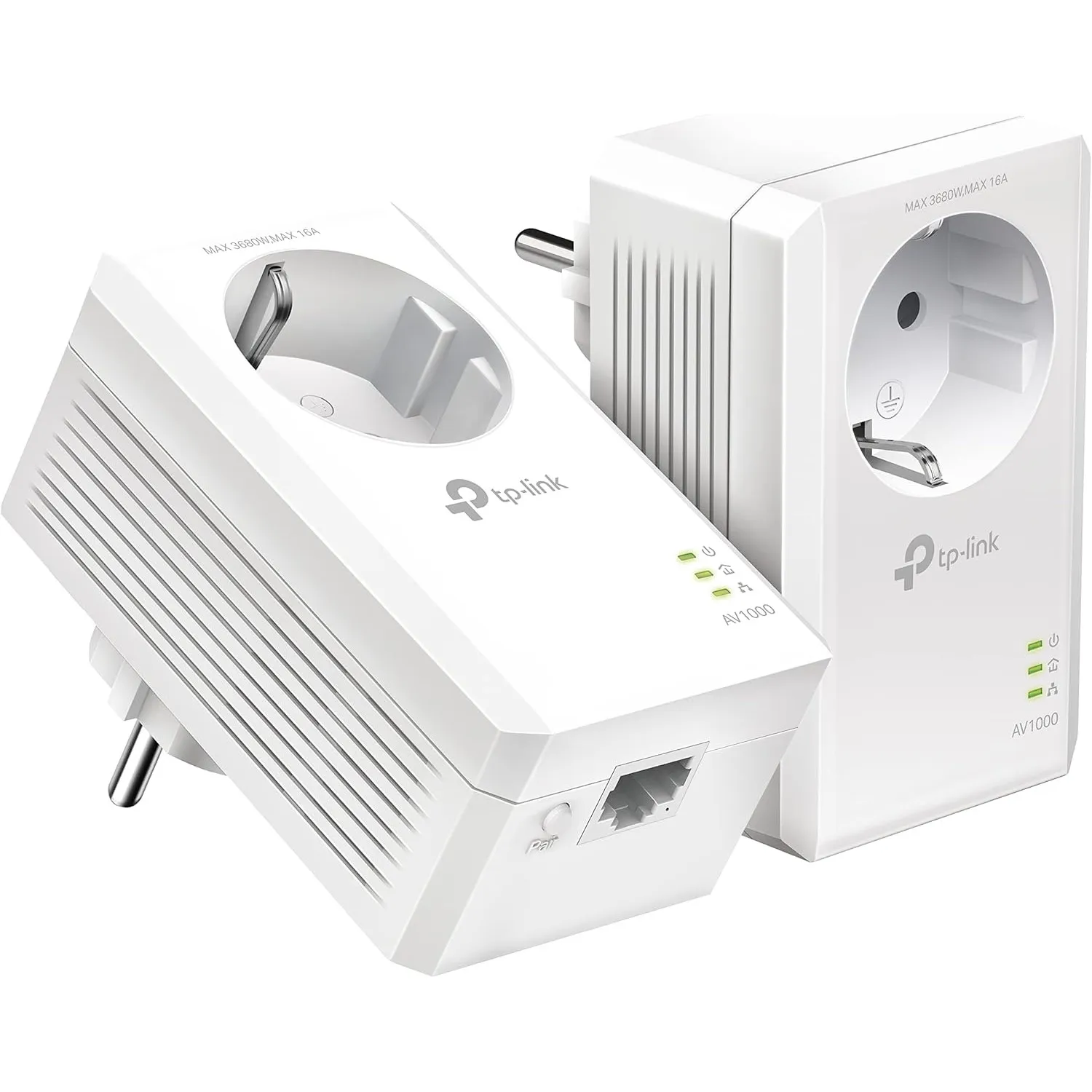 TP-Link Powerline Adapter Set TL-PA7017P KIT(1000Mbit/s, mit Steckdose, Gigabit-Port, Plug&Play, Kompatibel mit HomePlu…