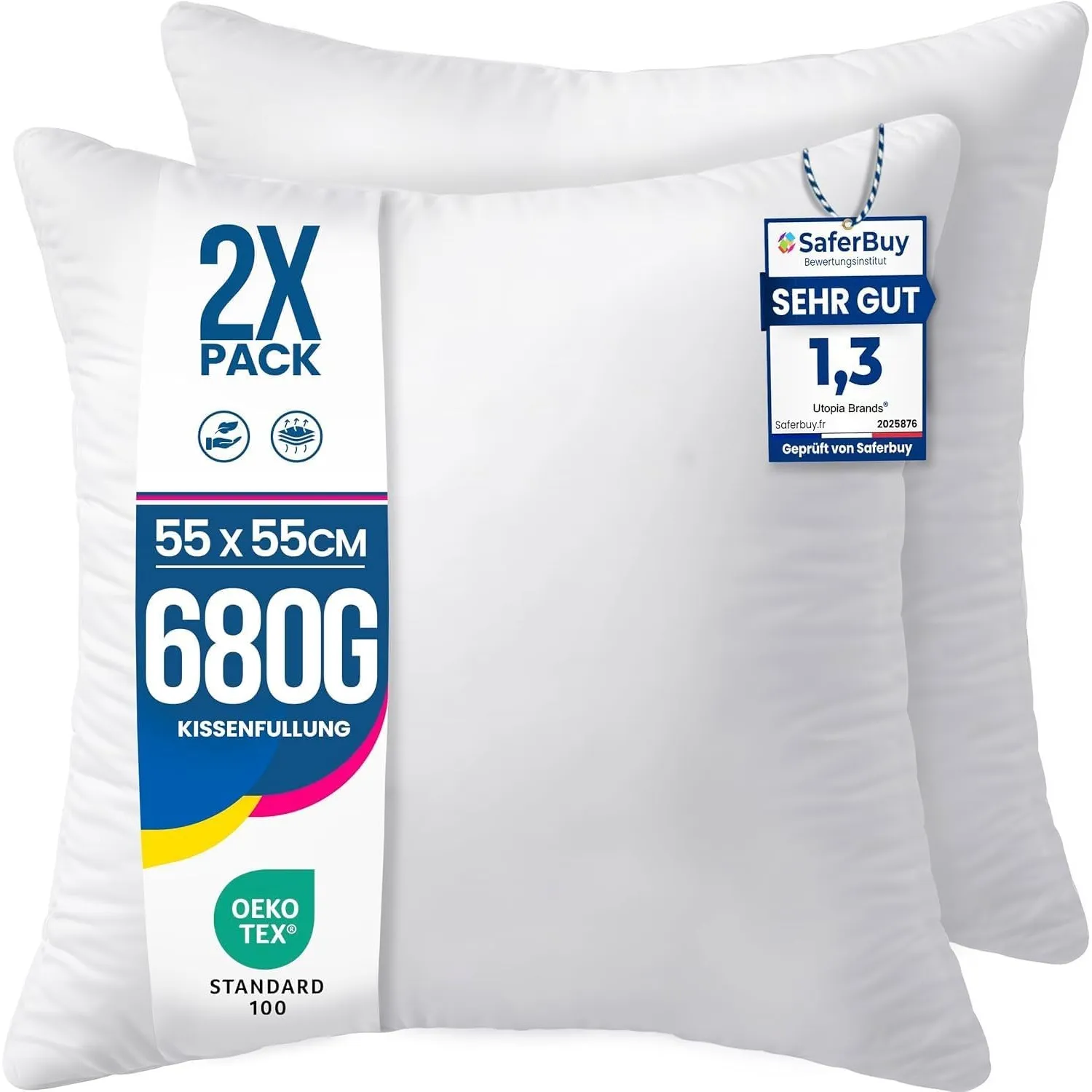 Utopia Bedding Kissenfüllung 55x55 2er Set Innenkissen Kissen Sofakissen
