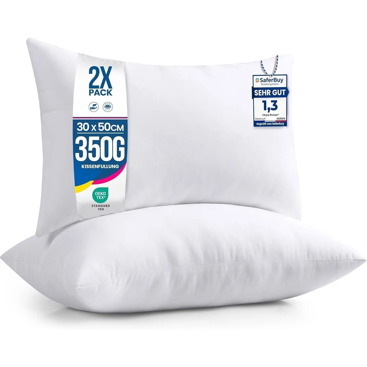 Utopia Bedding Kissenfüllung 30x50 2er Set Innenkissen Kissen Sofakissen