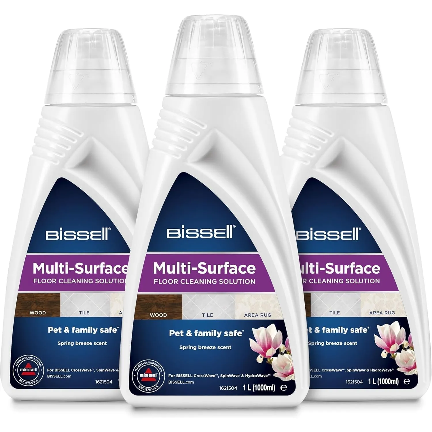 BISSELL Mehrflächen-Bodenreinigungslösung, 3er-Pack, 1 L, 2885 | für CrossWave & SpinWave, tägliche Reinigung, versiege…