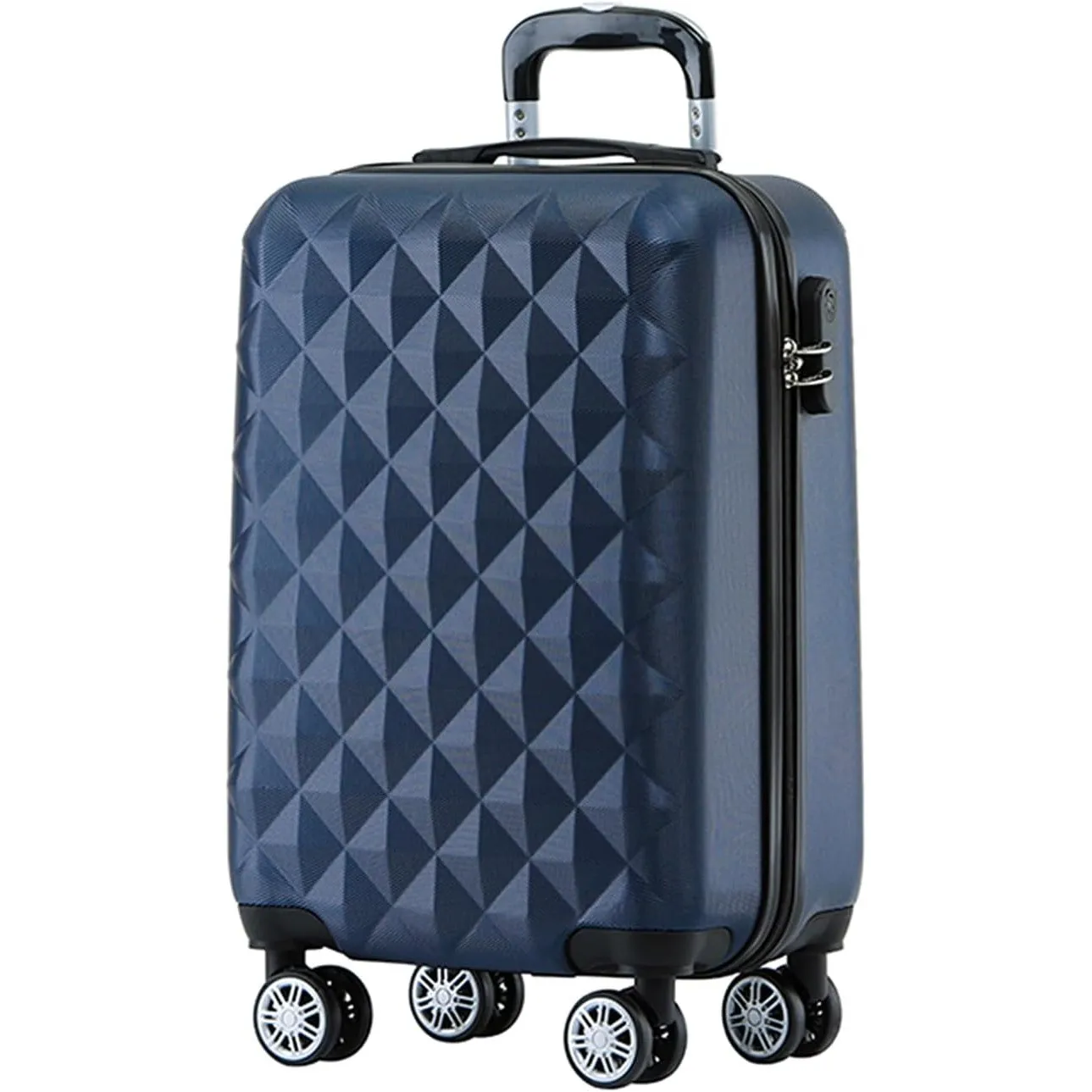 BEIBYE Zwillingsrollen 2066 Hartschale Trolley Koffer Reisekoffer Gepäck M-L-XL-Set (Dunkelblau, M)