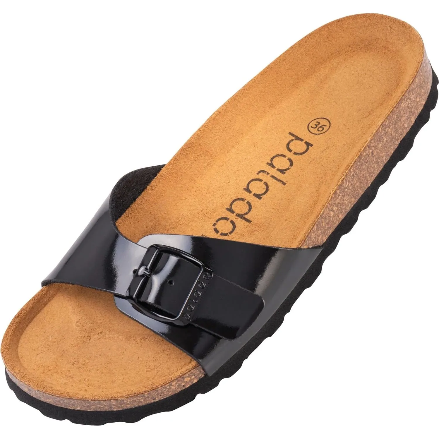 Palado Pantoletten Damen Malta Matt – gefertigt in Spanien – Veloursleder-Decksohle – matte Oberfläche – Weichfußbett f…