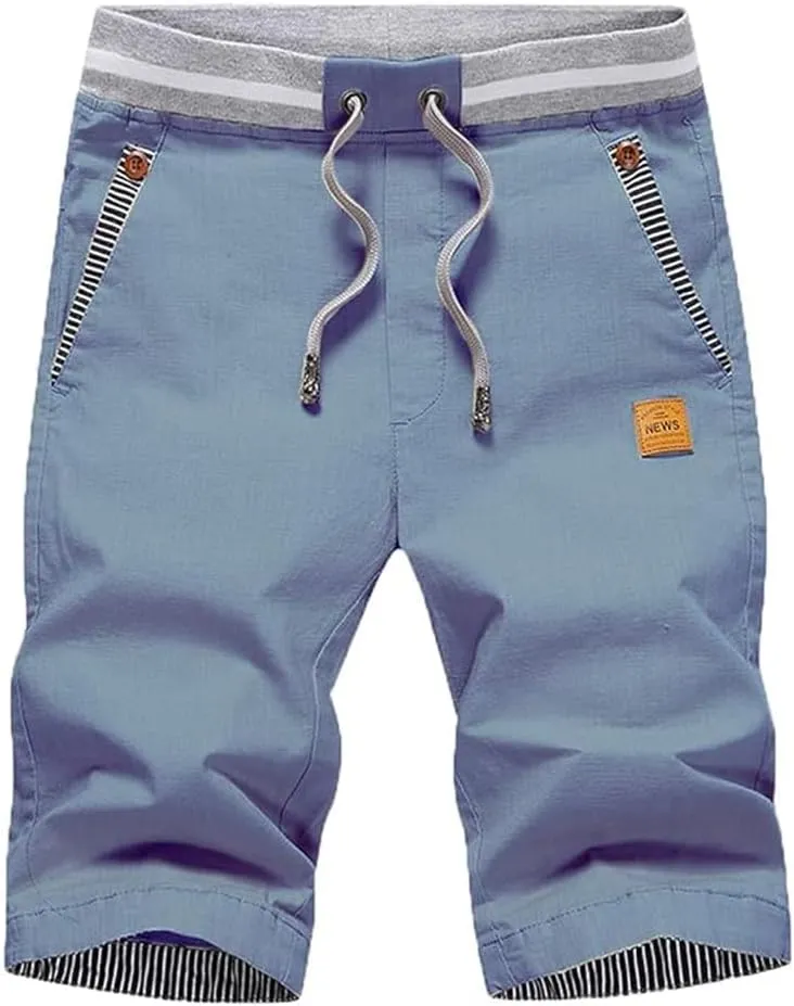 Tansozer Men's Summer Chino Elasticated Shorts