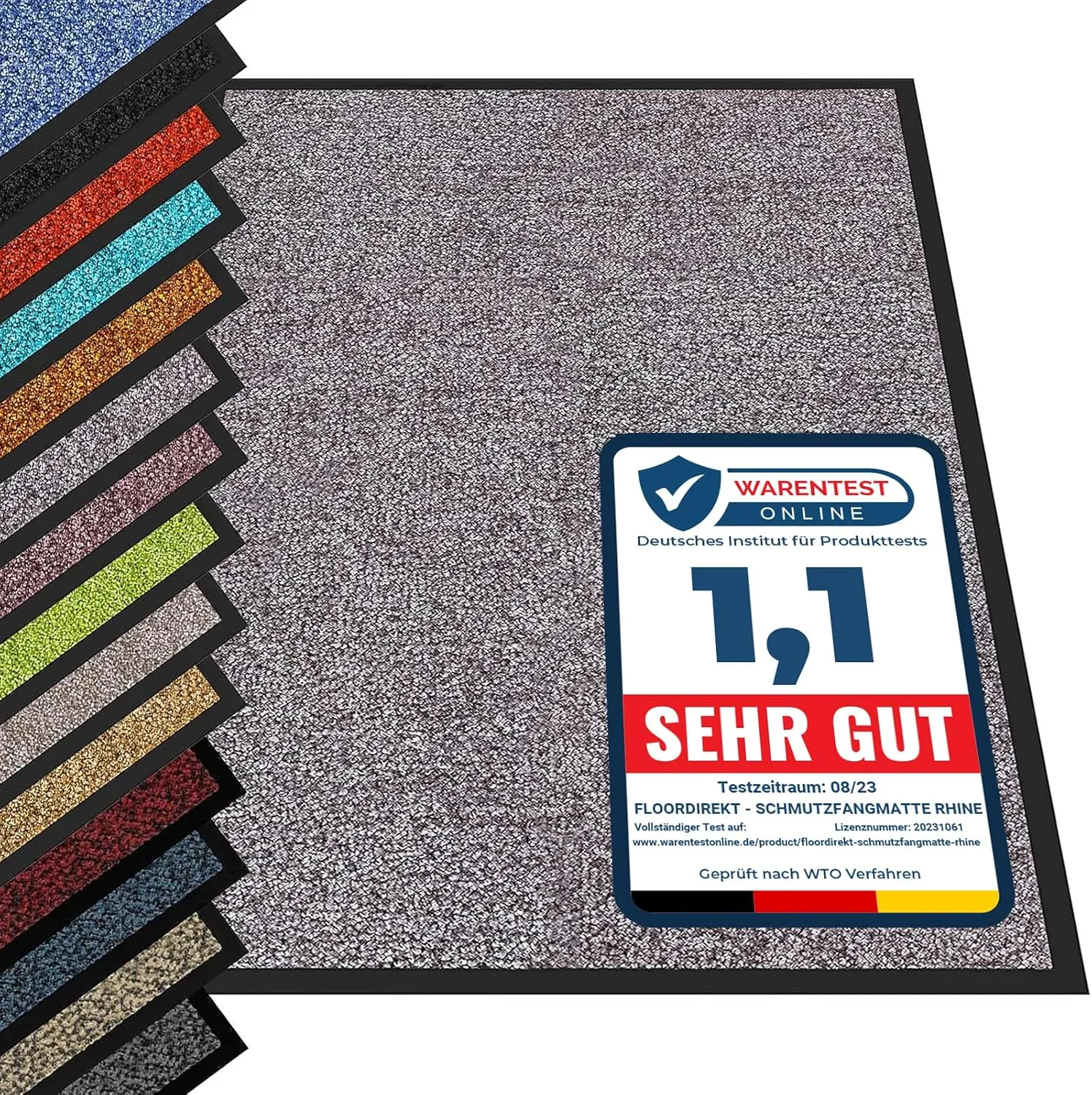 etm® Schmutzfangmatte - Fußmatte in vielen Größen - Türmatte Fußabstreifer für Haustür innen und außen (Grau, 135x200 c…