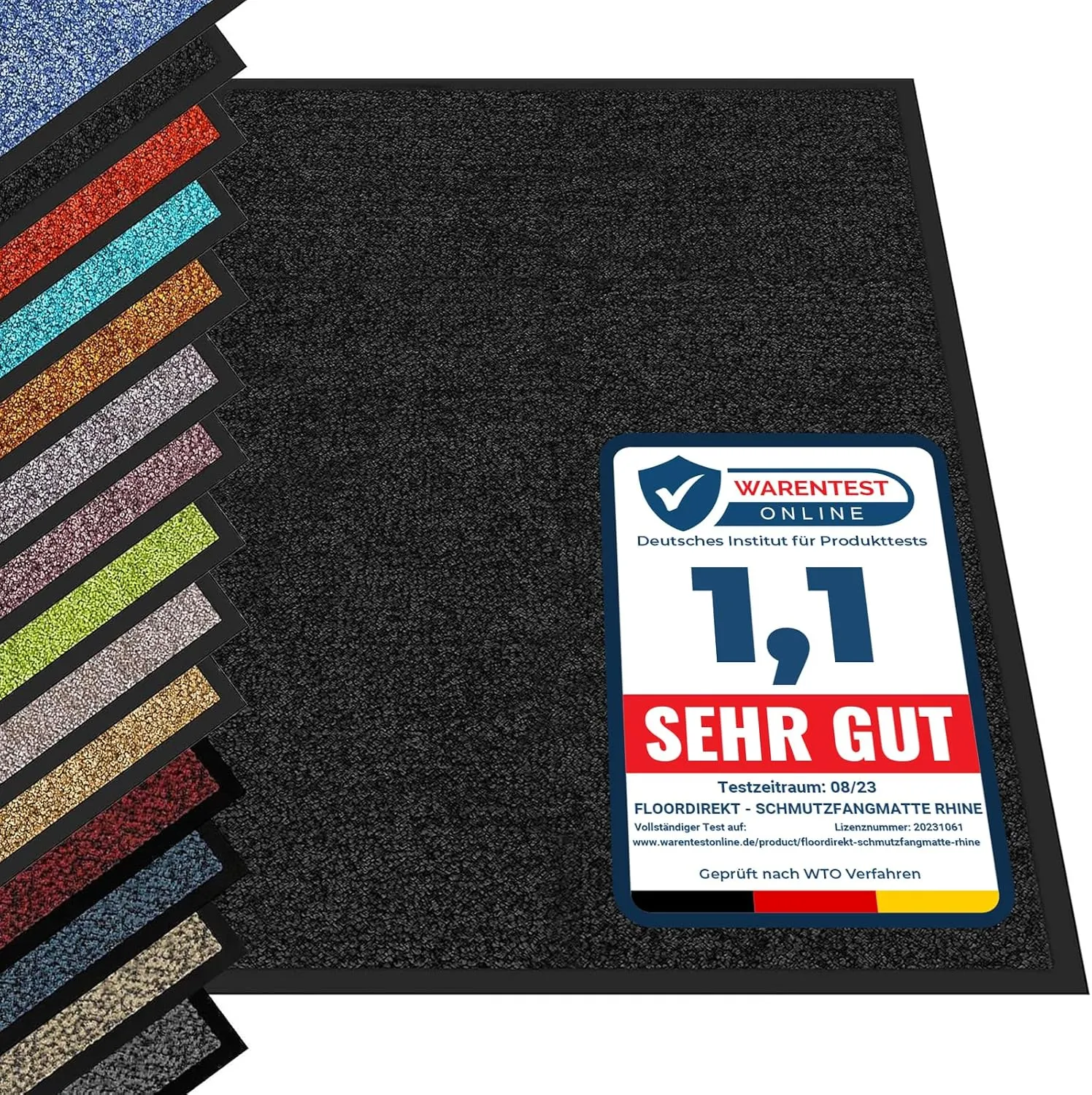 etm® Schmutzfangmatte - Fußmatte in vielen Größen - Türmatte Fußabstreifer für Haustür innen und außen (Schwarz, 40x60 …