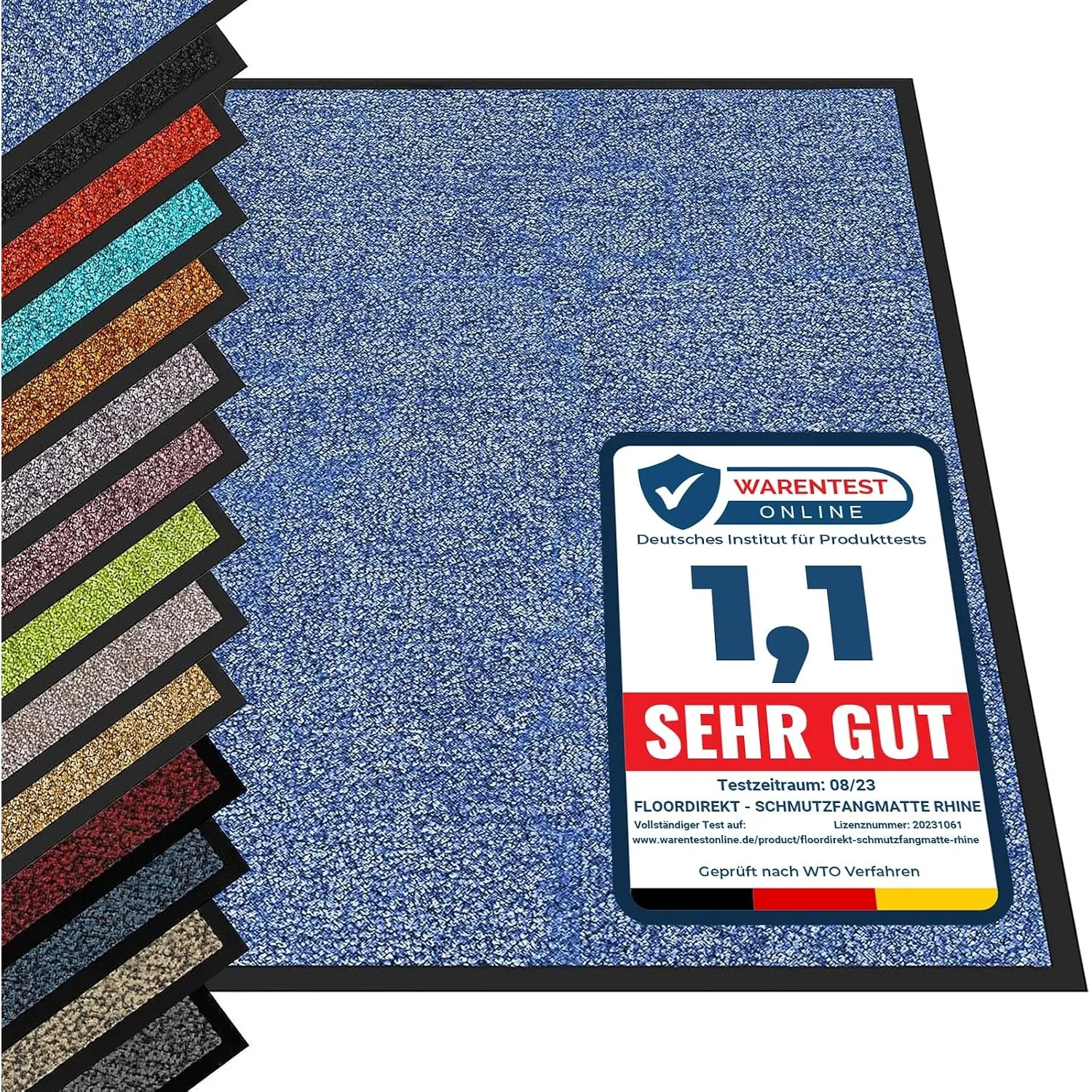 etm® Schmutzfangmatte - Fußmatte in vielen Größen - Türmatte Fußabstreifer für Haustür innen und außen (Blau, 135x200 c…