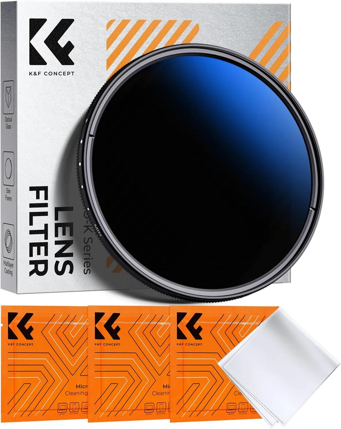 K&F CONCEPT 58mm ND Filter Variabler Graufilter ND2-ND400 (1-9 Blendenstufen) mit DREI Reinigungstücher für Landschafts…