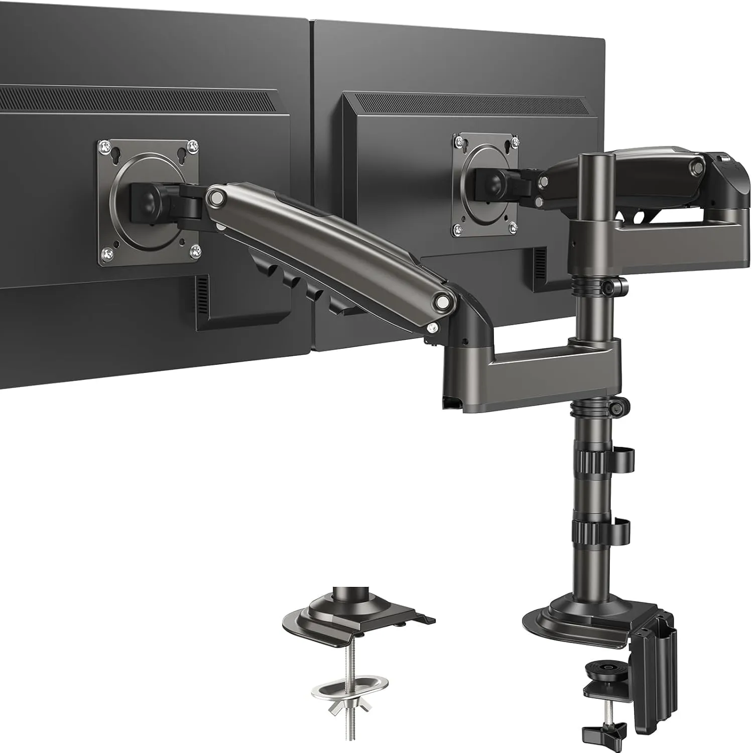HUANUO Monitor Halterung 2 Monitore für 13-32 Zoll Bildschirm, Gaming Monitorhalterung 2 Monitore Höhenverstellbar mit …