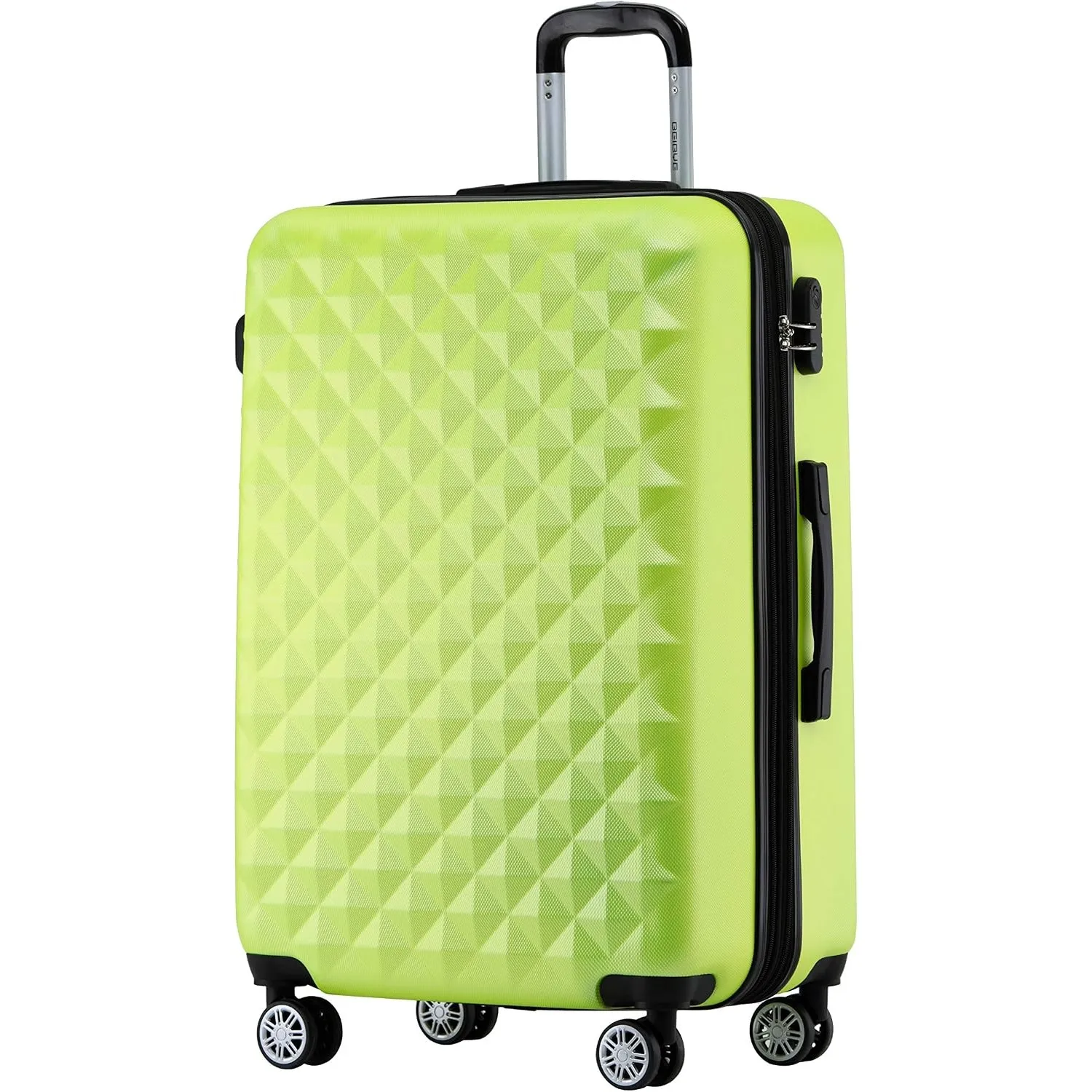 BEIBYE Zwillingsrollen 2066 Hartschale Trolley Koffer Reisekoffer Gepäck M-L-XL-Set (Grün, XL)