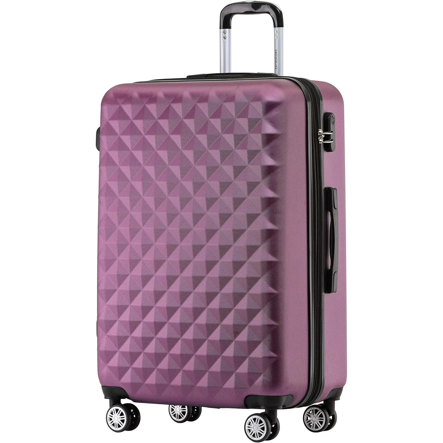 BEIBYE Zwillingsrollen 2066 Hartschale Trolley Koffer Reisekoffer Gepäck M-L-XL-Set (Violett, L)