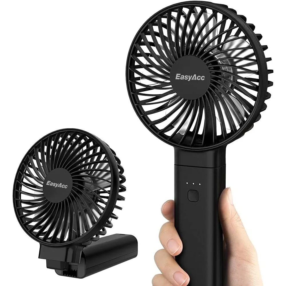 EasyAcc Handventilator, Mini Tragbarer Ventilator, Wiederaufladbar USB Ventilator, Faltbar Kompatibel Lüfter für Konzer…