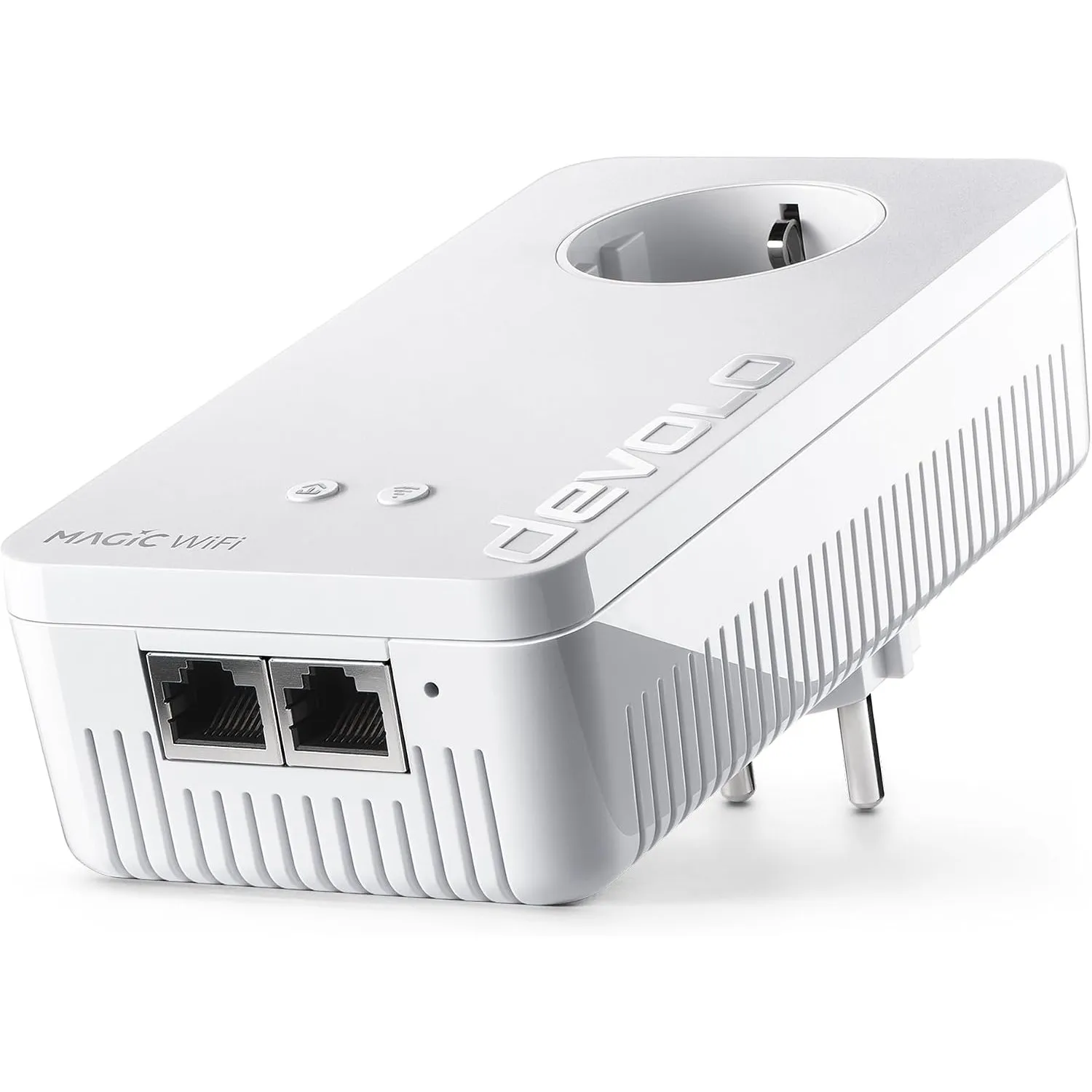 devolo Magic 2 WiFi next Erweiterungsadapter, WLAN Powerline Adapter, bis zu 2.400 Mbit/s, Mesh WLAN, 2x Gigabit LAN An…