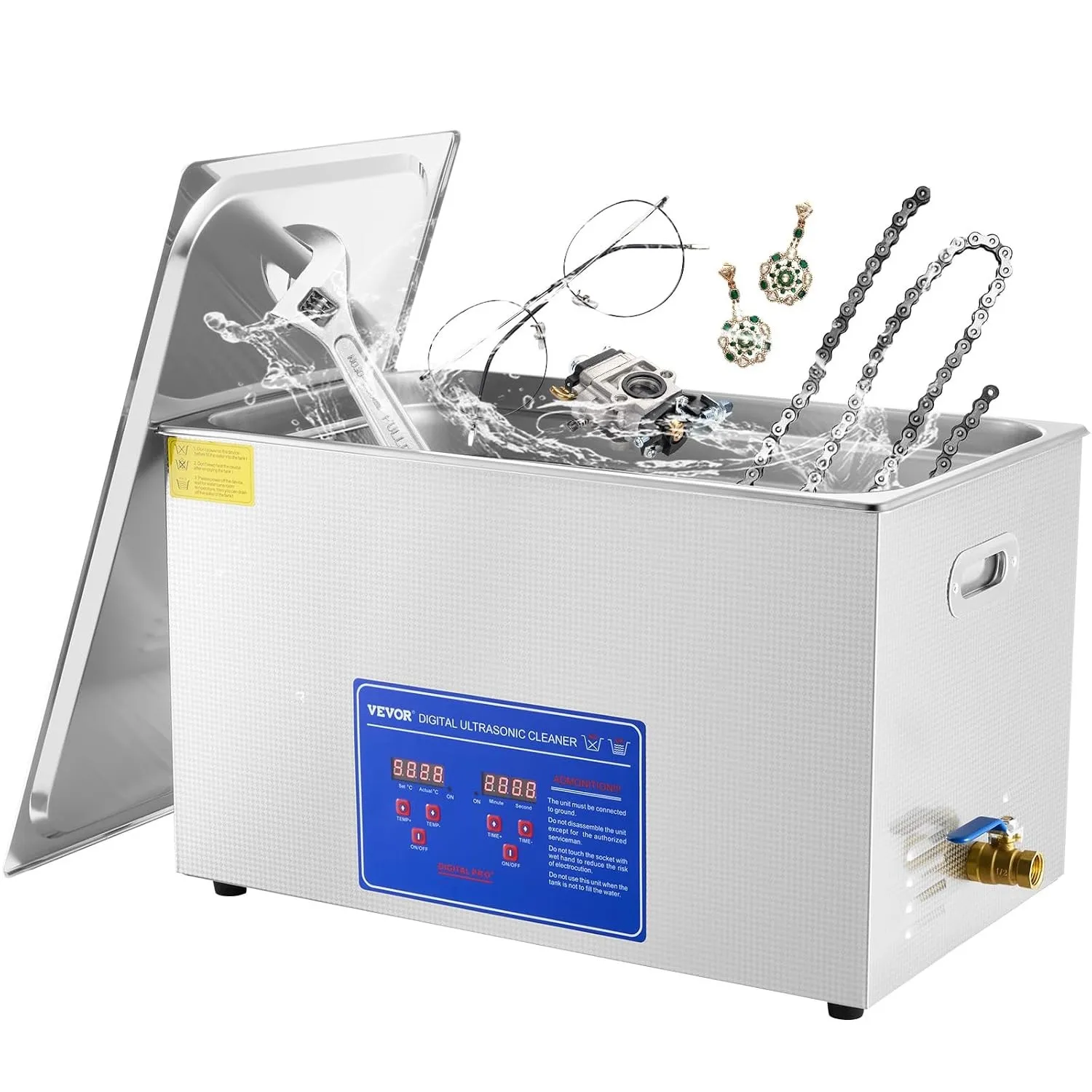 VEVOR 30 L Ultraschallreinigungsgerät Ultraschallreiniger mit Heizung 600 W Ultraschallreiniger aus Edelstahl Ultrascha…