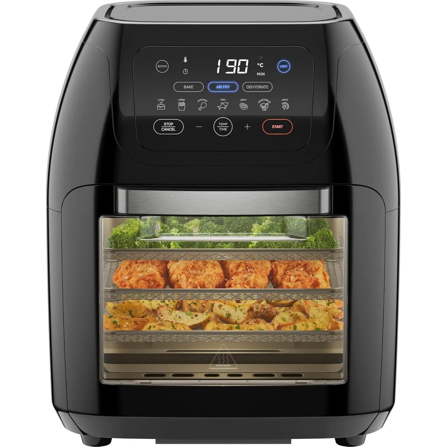 Chefman Multifunktionale Digitale Heißluftfritteuse + Rotisserie, Dörrautomat, Konvektion, 17 Touchscreen-Voreinstellun…