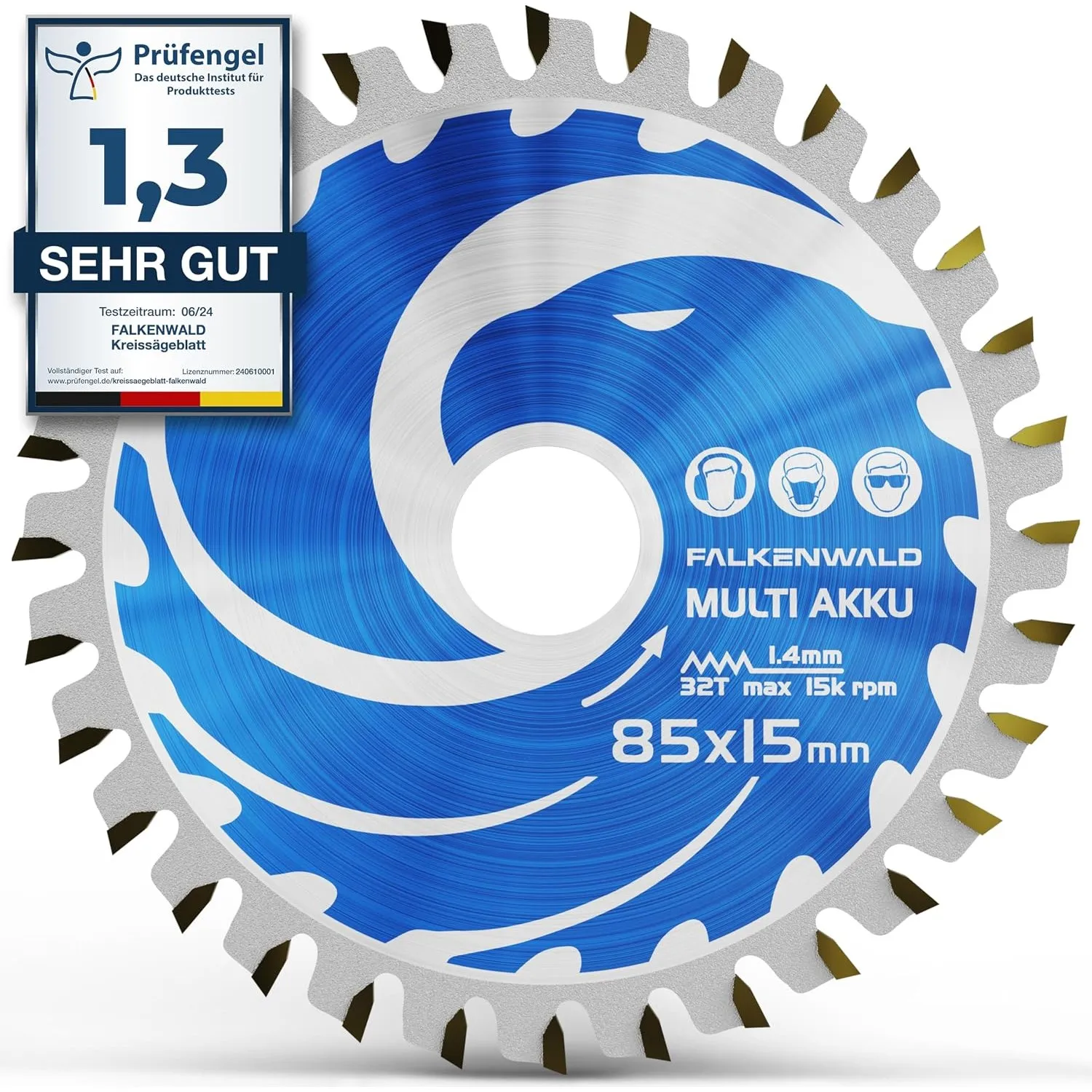 FALKENWALD ® Akku Sägeblatt 85x15 mm - Ideal für Holz, Metall & Alu - Kompatibel mit Bosch GKS 12v-26 & Makita Mini Han…