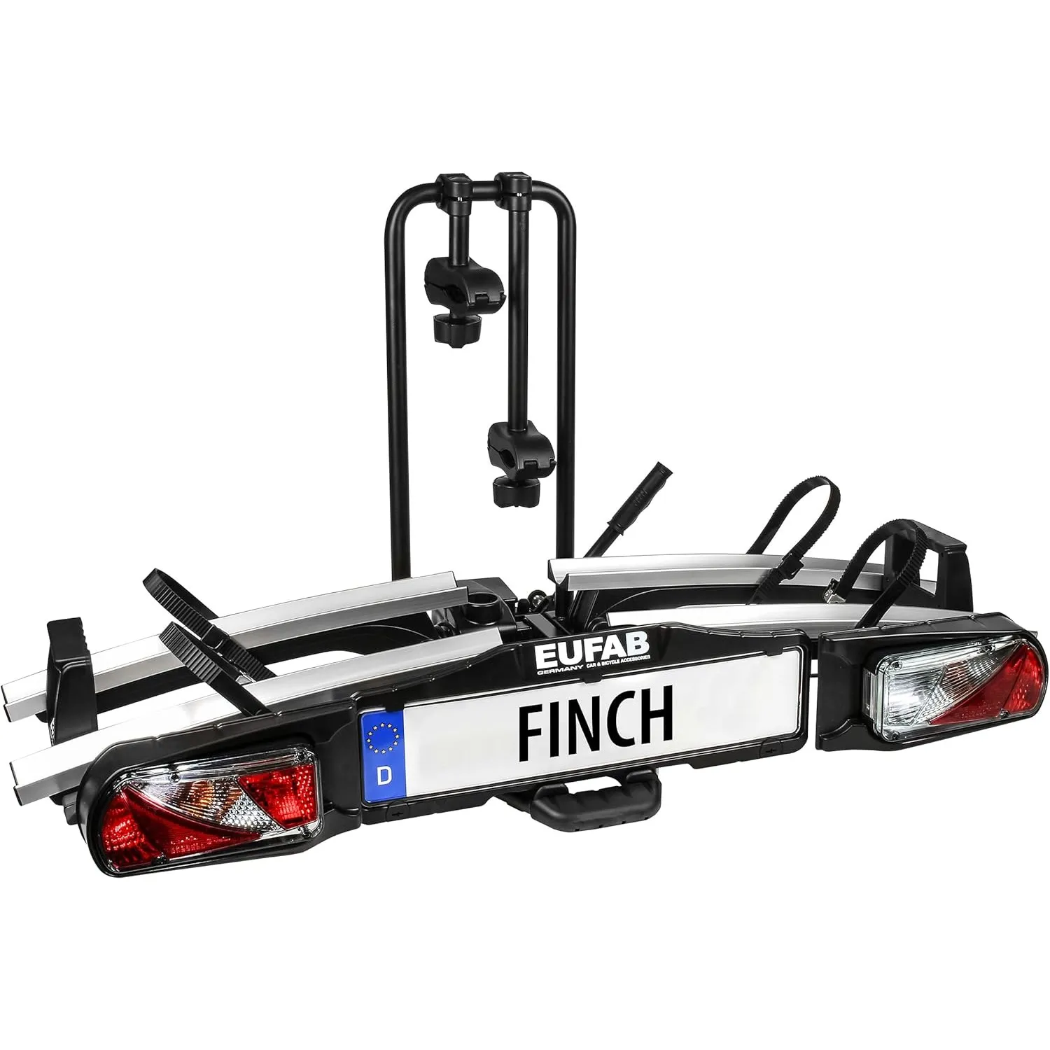 EUFAB 11584 Fahrradträger FINCH für 2 Fahrräder, Silber, Schwarz