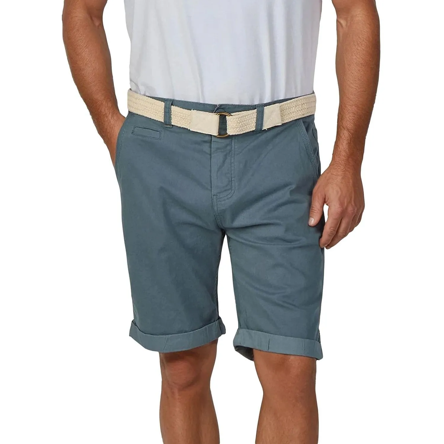 riverso Kurze Hosen Herren Sommer Chino Shorts mit Gürtel Regular Fit RIVHenry Bermuda Stretch Blau Navy Rot Grün Orang…