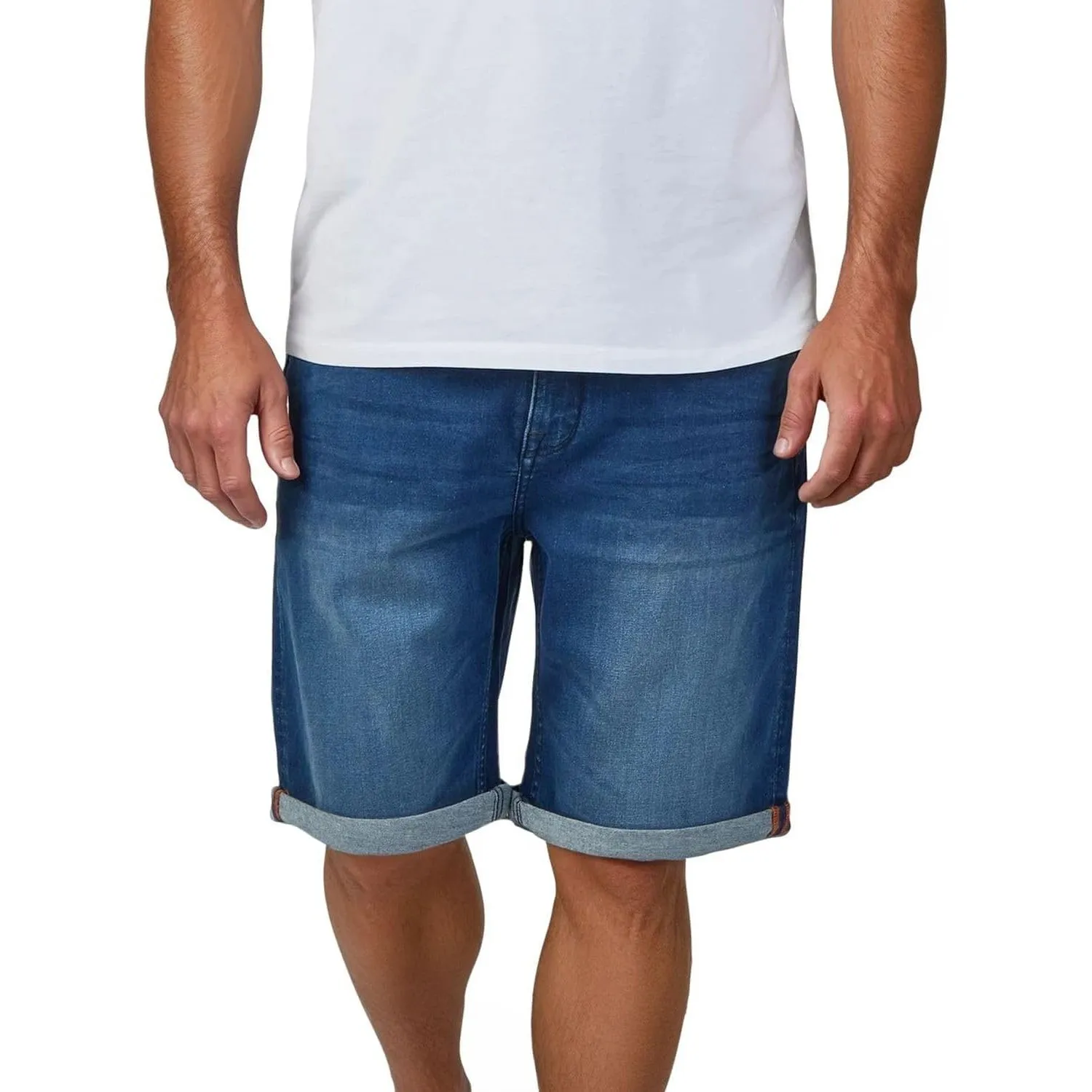 riverso Jeans Shorts Herren Stretch Kurz Regular Fit RIVUdo | Kurze Hosen Bermuda Shorts Sommer Denim Einfarbig Grau Bl…