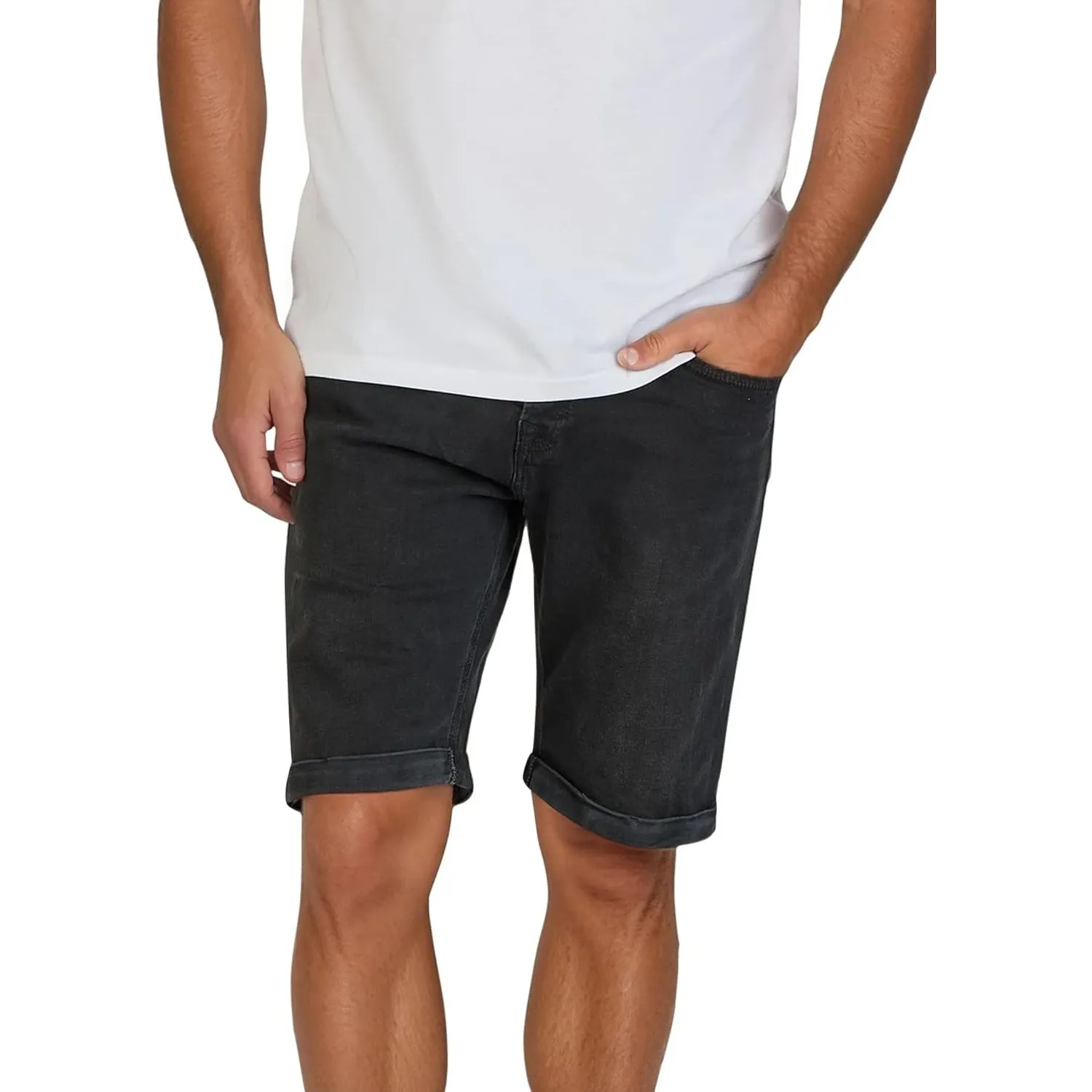 LTB Jeans Shorts Herren Stretch Kurz Slim Fit Corvin Kurze Hosen Bermuda Sommer Denim Einfarbig Blau Grau Schwarz S M L…