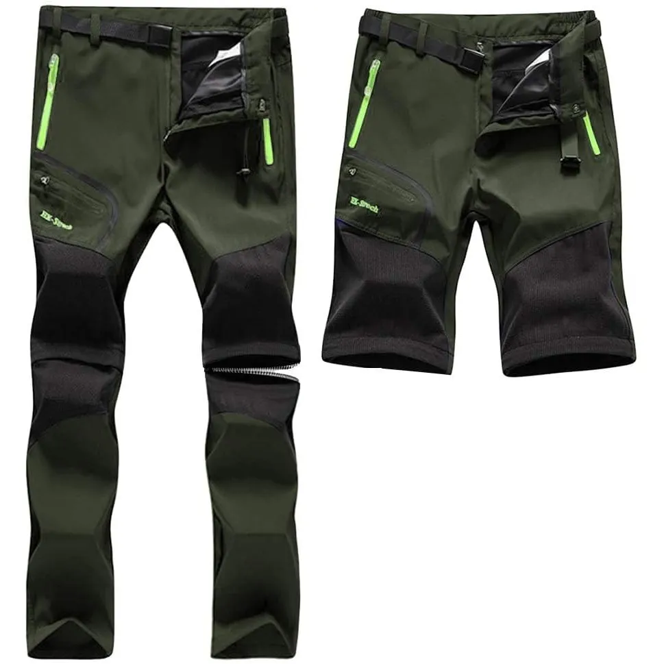 SANMIO Herren Wanderhose Zip Off Atmungsaktiv Wasserdicht Softshellhose Outdoor Funktionshose Trekkinghose Entfernbar S…