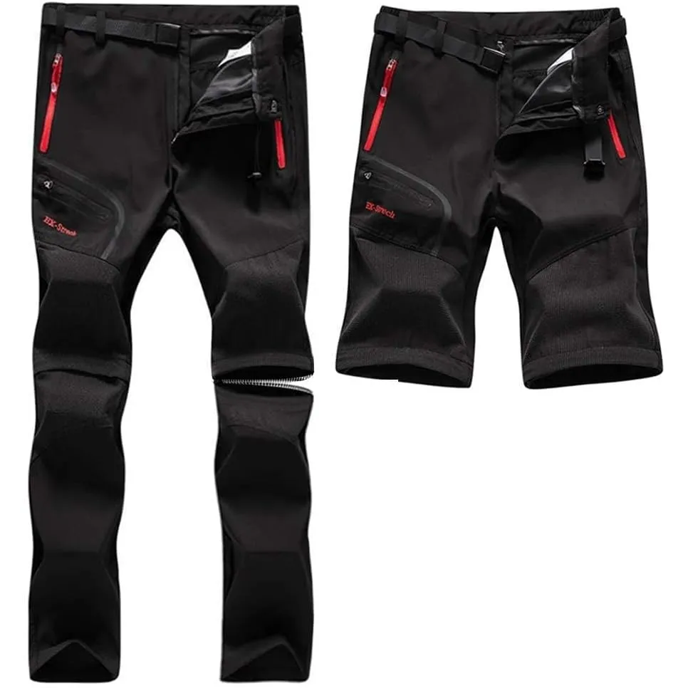 SANMIO Herren Wanderhose Zip Off Atmungsaktiv Wasserdicht Softshellhose Outdoor Funktionshose Trekkinghose Entfernbar S…