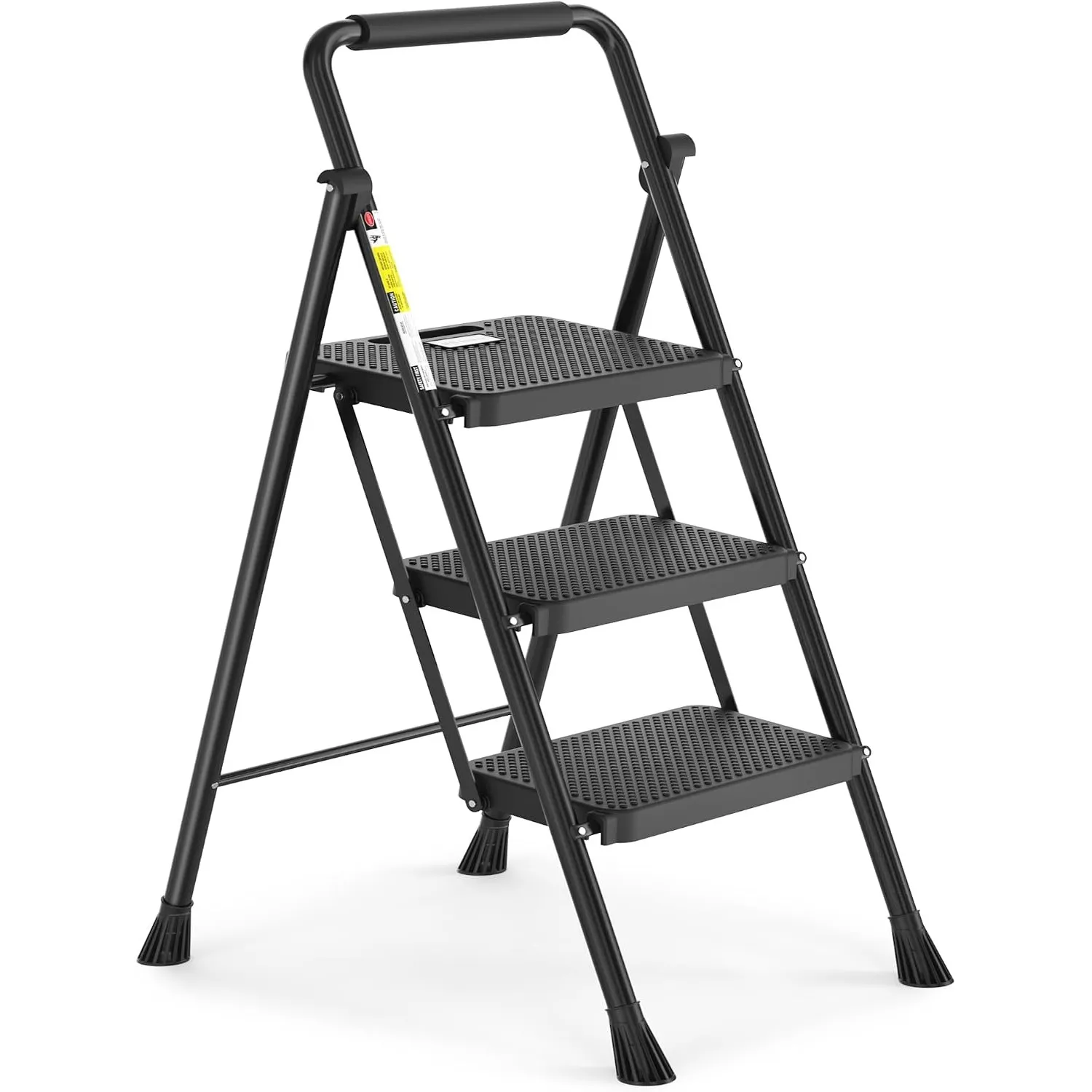 HBTower Trittleiter 3 Stufen klappbar, Leiter mit Breitem Anti-Rutsch-Pedal, Trittleiter mit Bequemer Handlauf, Tragbar…